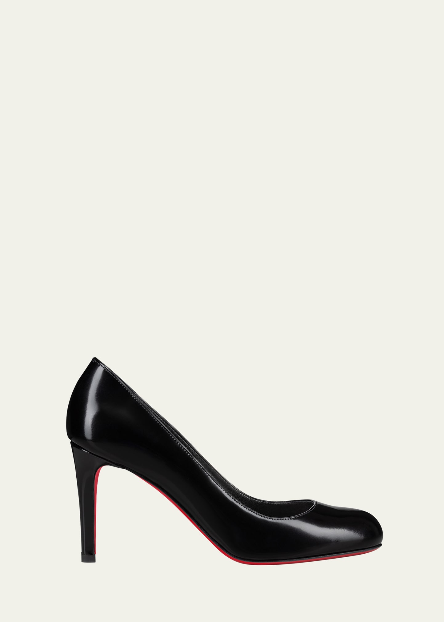Christian Louboutin Pumppie Abrasivato Red Sole Calfskin Leather Pumps In Black