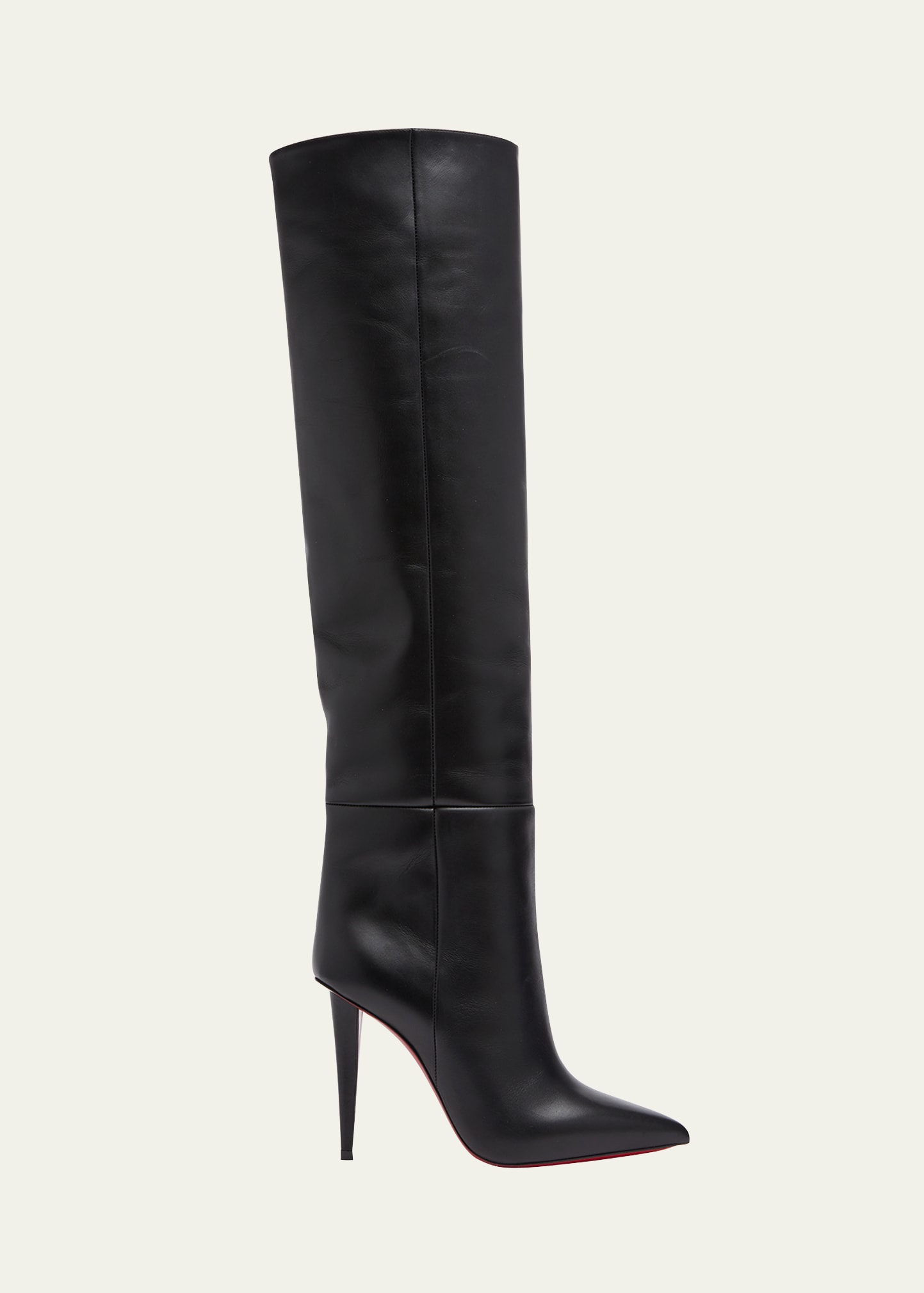 Astrilarge Botta Red Sole Two-Tone Leather Knee-High Boots