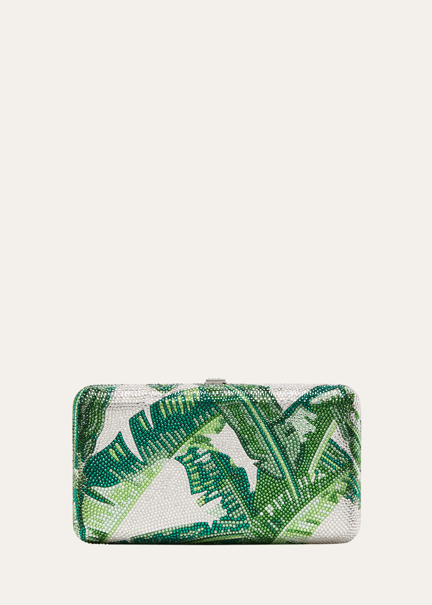 Tropic Banana Leaves Crystal Clutch Bag