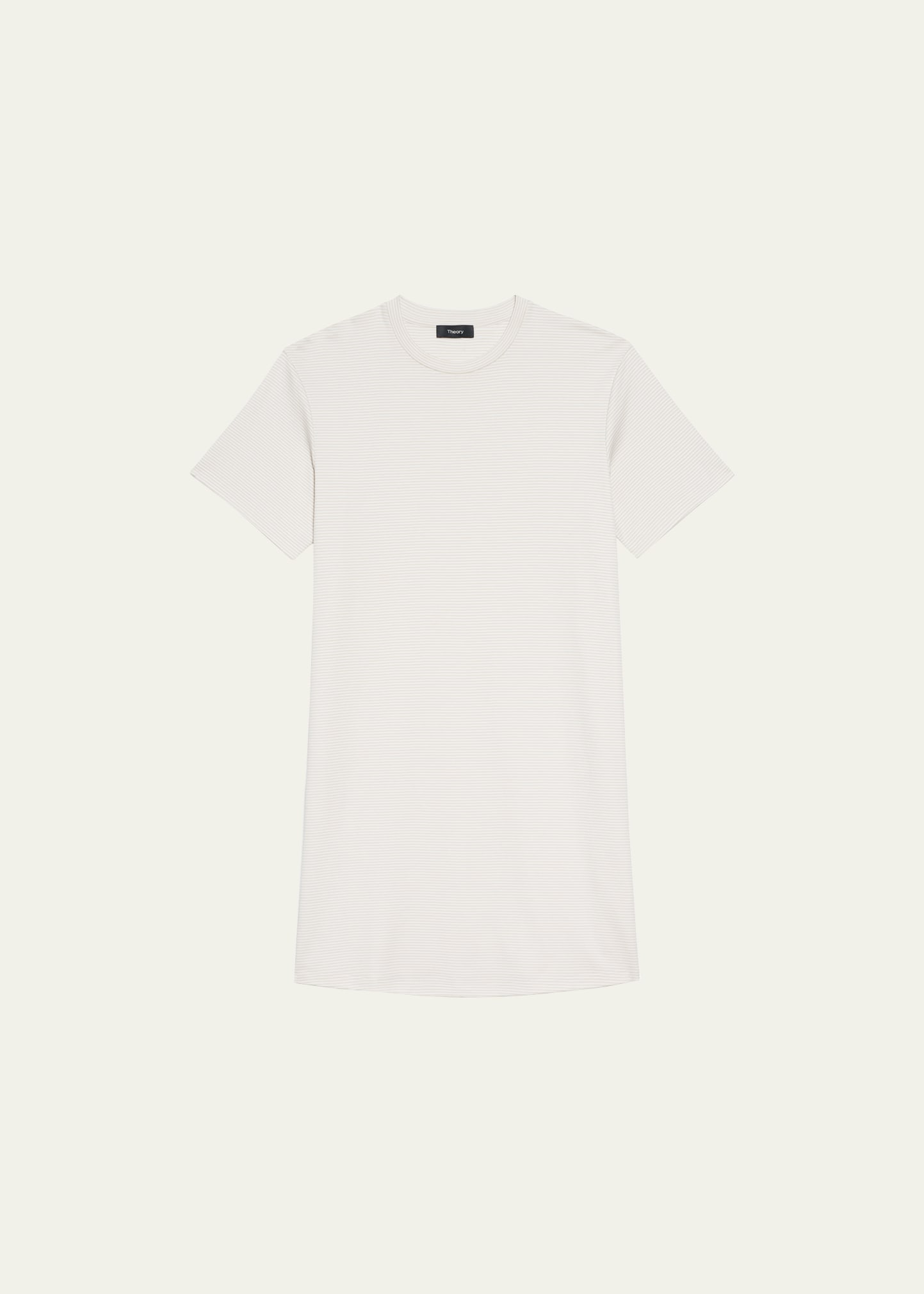 Theory Short-sleeve Knit Mini Shirtdress In Multi