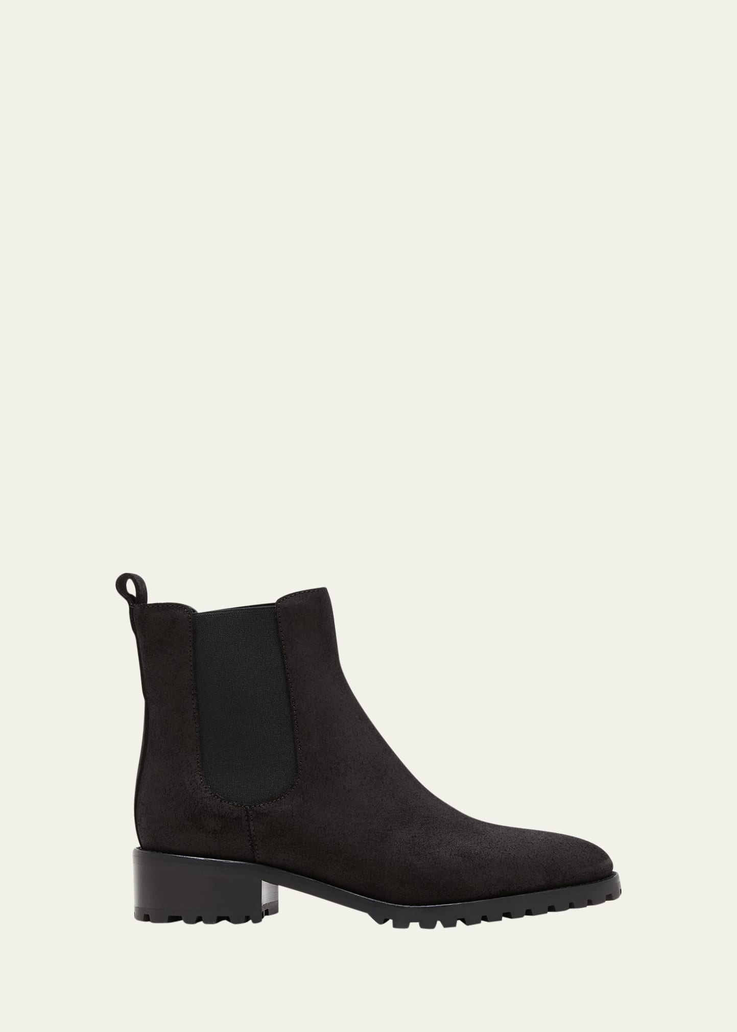 Manolo Blahnik Chelata Suede Chelsea Ankle Booties In Blck0015