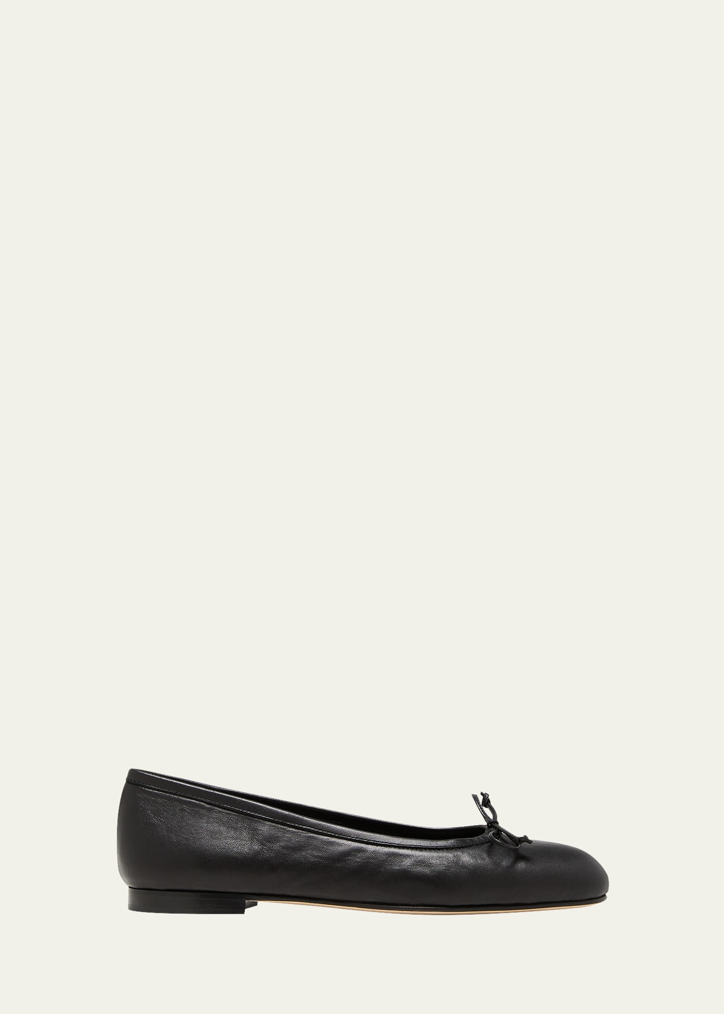 Manolo Blahnik Veralli Leather Flat In Blck0015