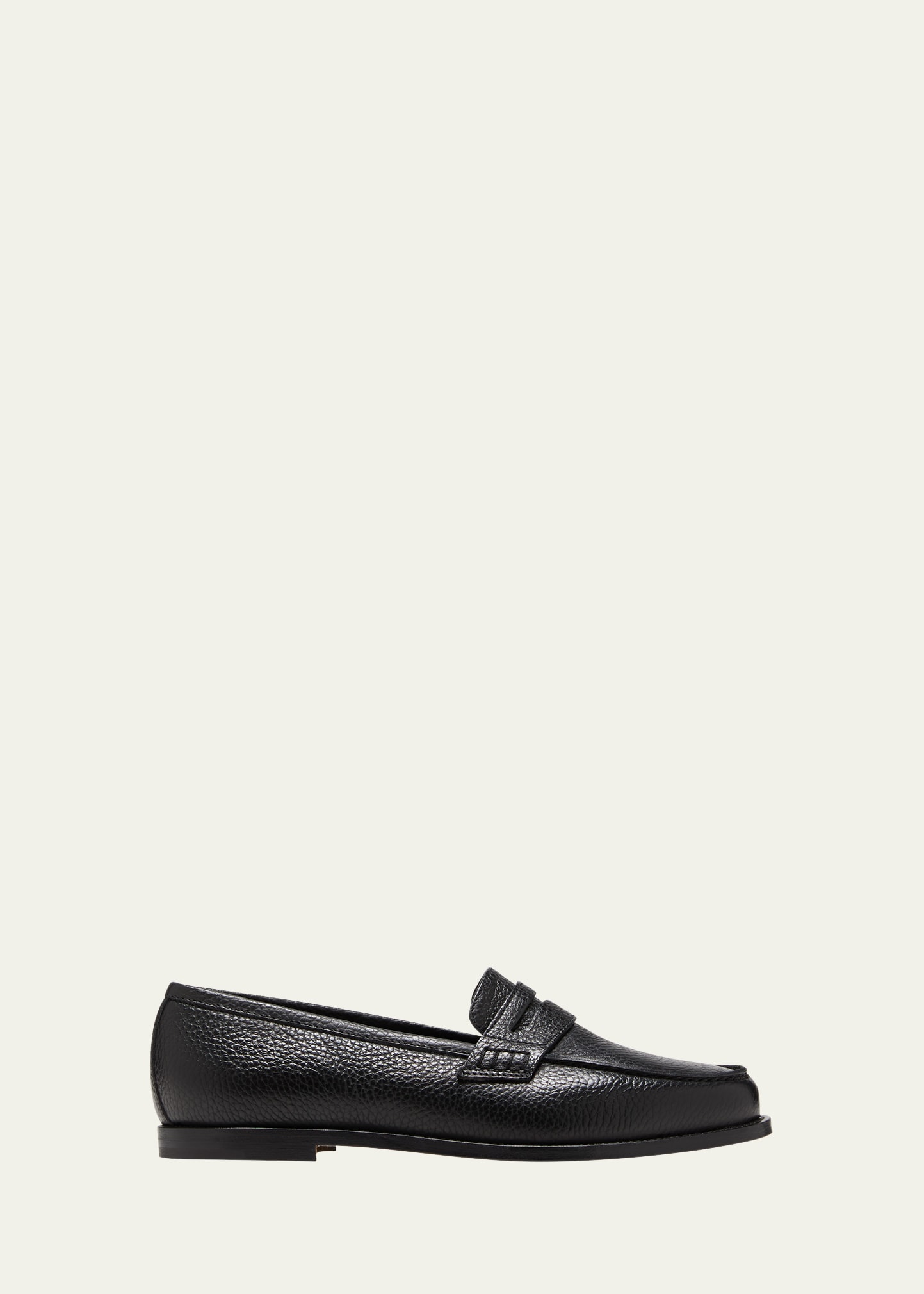Manolo Blahnik Perrita Leather Penny Loafers In Blck0015