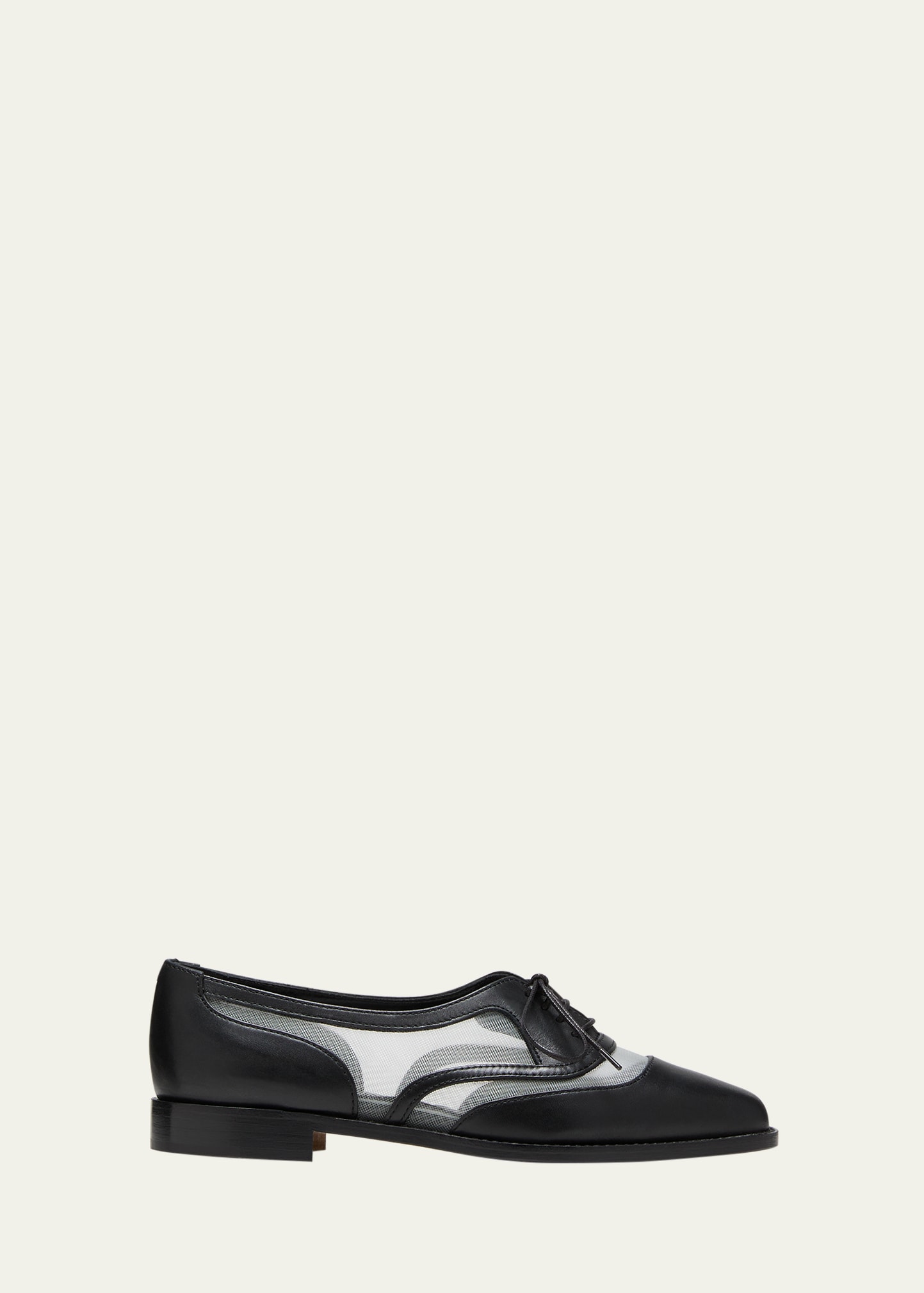 MANOLO BLAHNIK VITROL SHEER LACE-UP DERBY LOAFERS