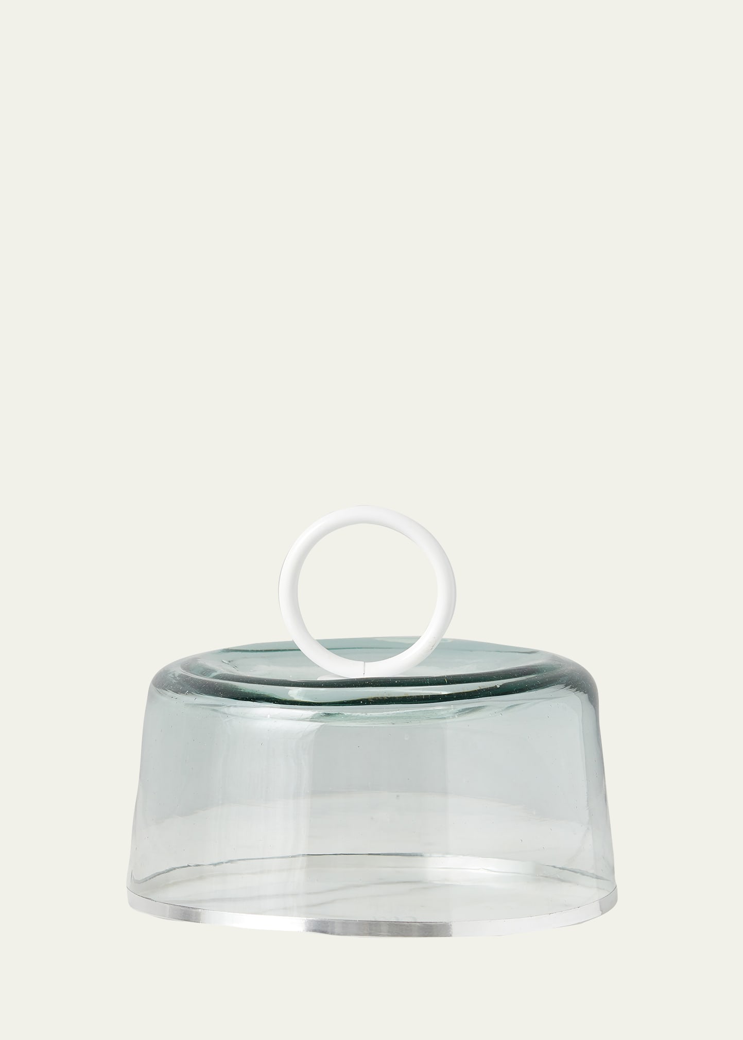 Etúhome Bianca Small Glass Dome, 8.9" In White/silver/clea