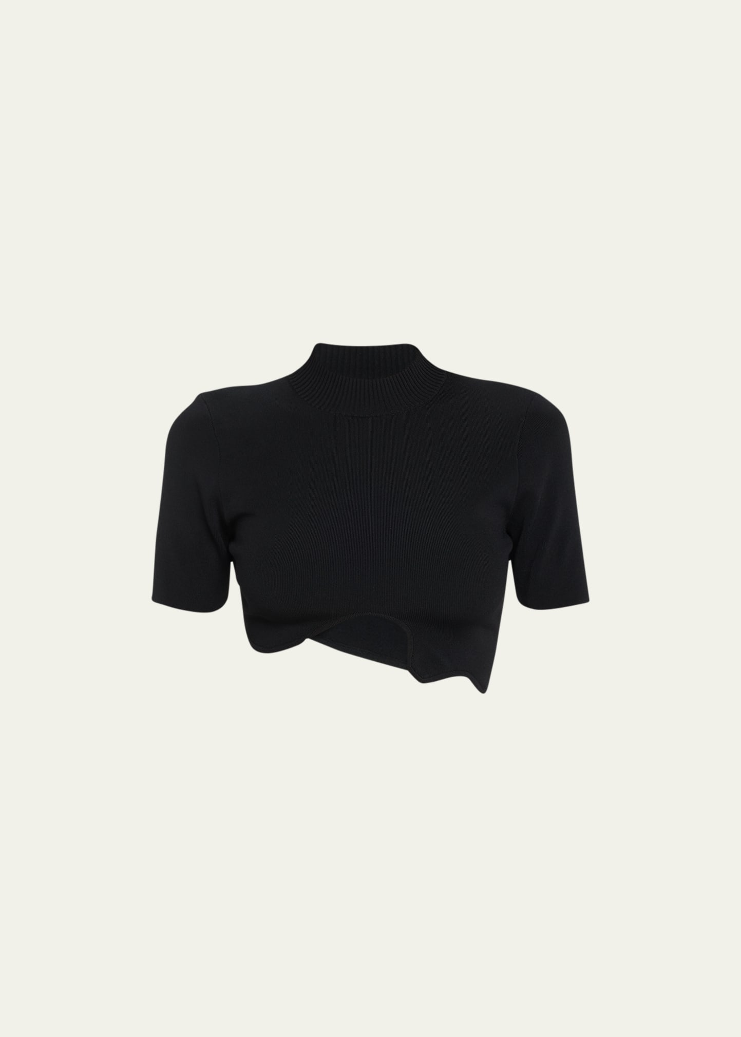 Christopher Esber Maparadita Ripple-hem Crop Top In Black