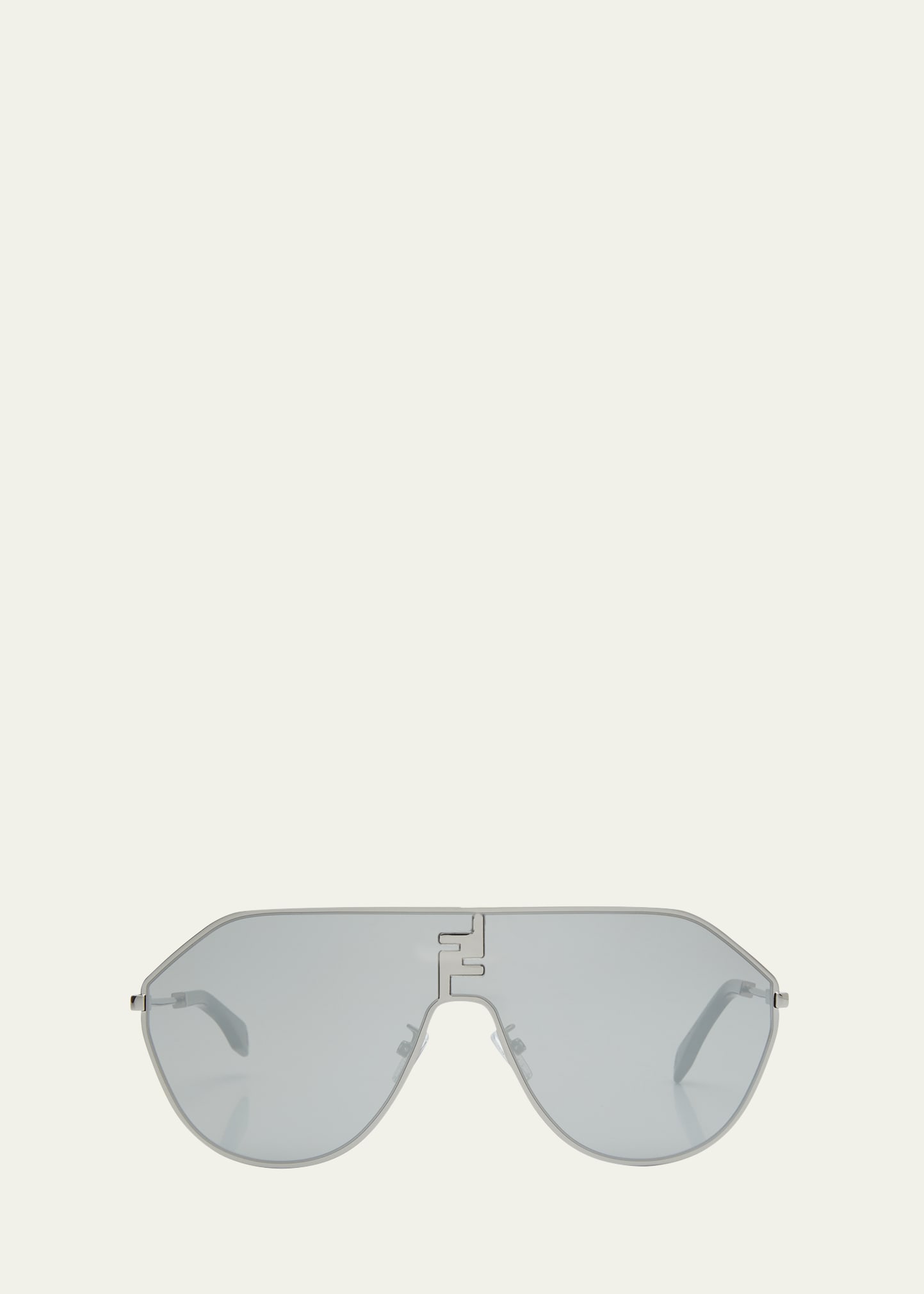 Fendi Men's Ff Match Metal Shield Sunglasses In Dark Ruthenium Sm