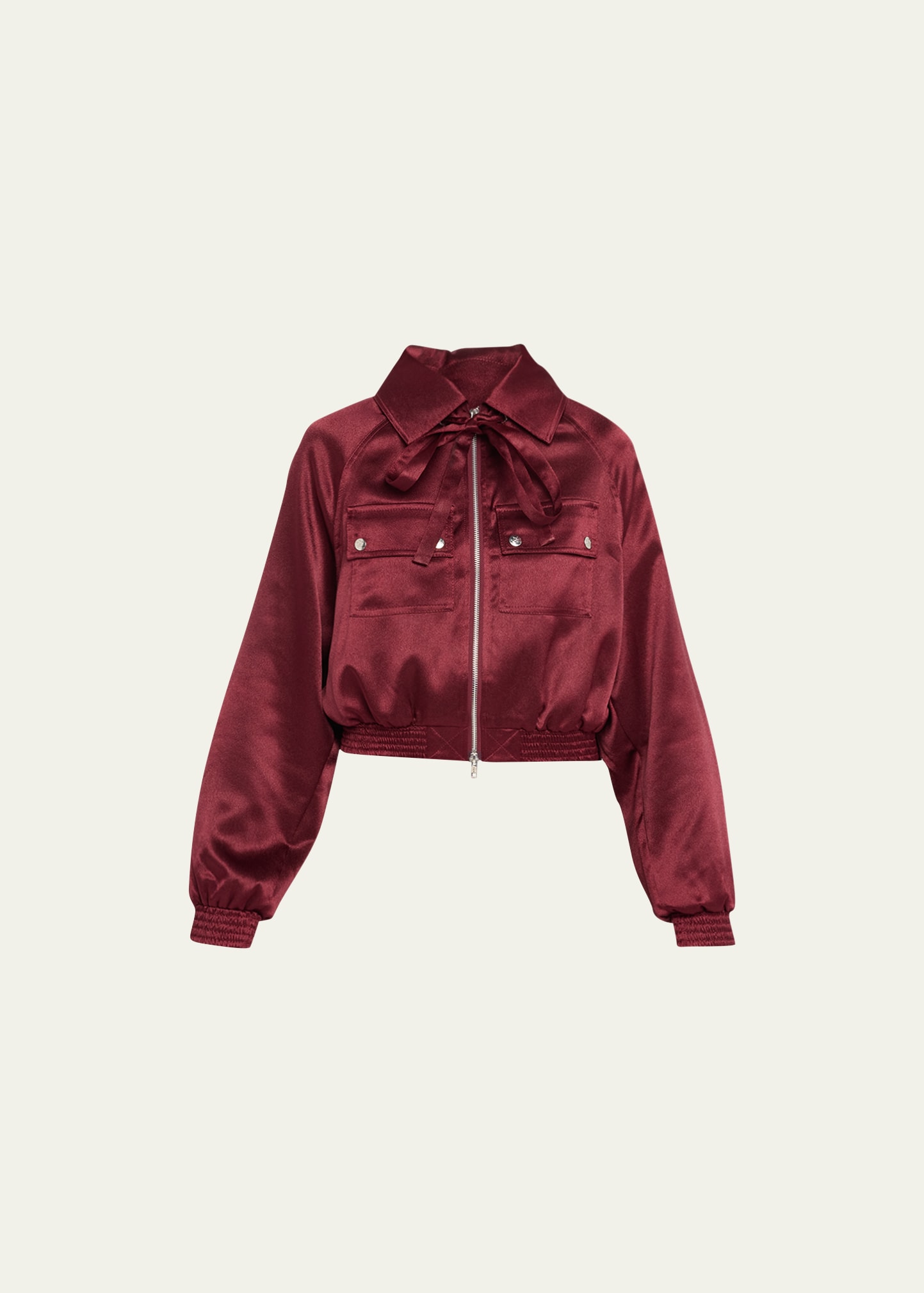 Stole Back Satin Bomber Jacket