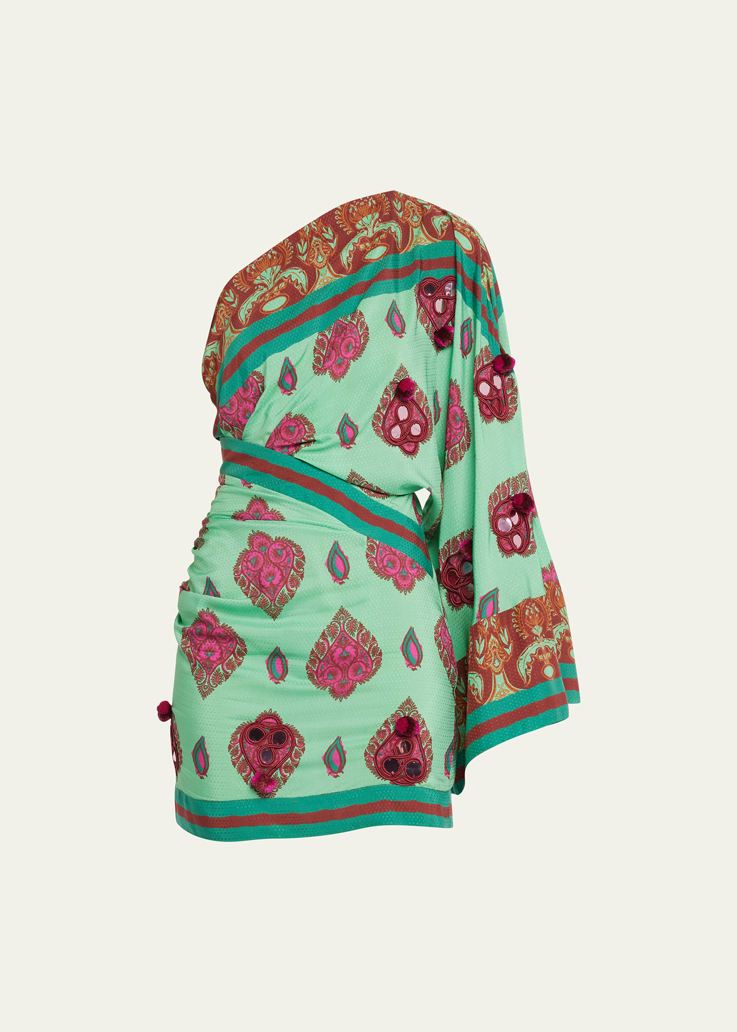 Johanna Ortiz Navasatri Asymmetric Mini Dress In Indian Chitz Inca