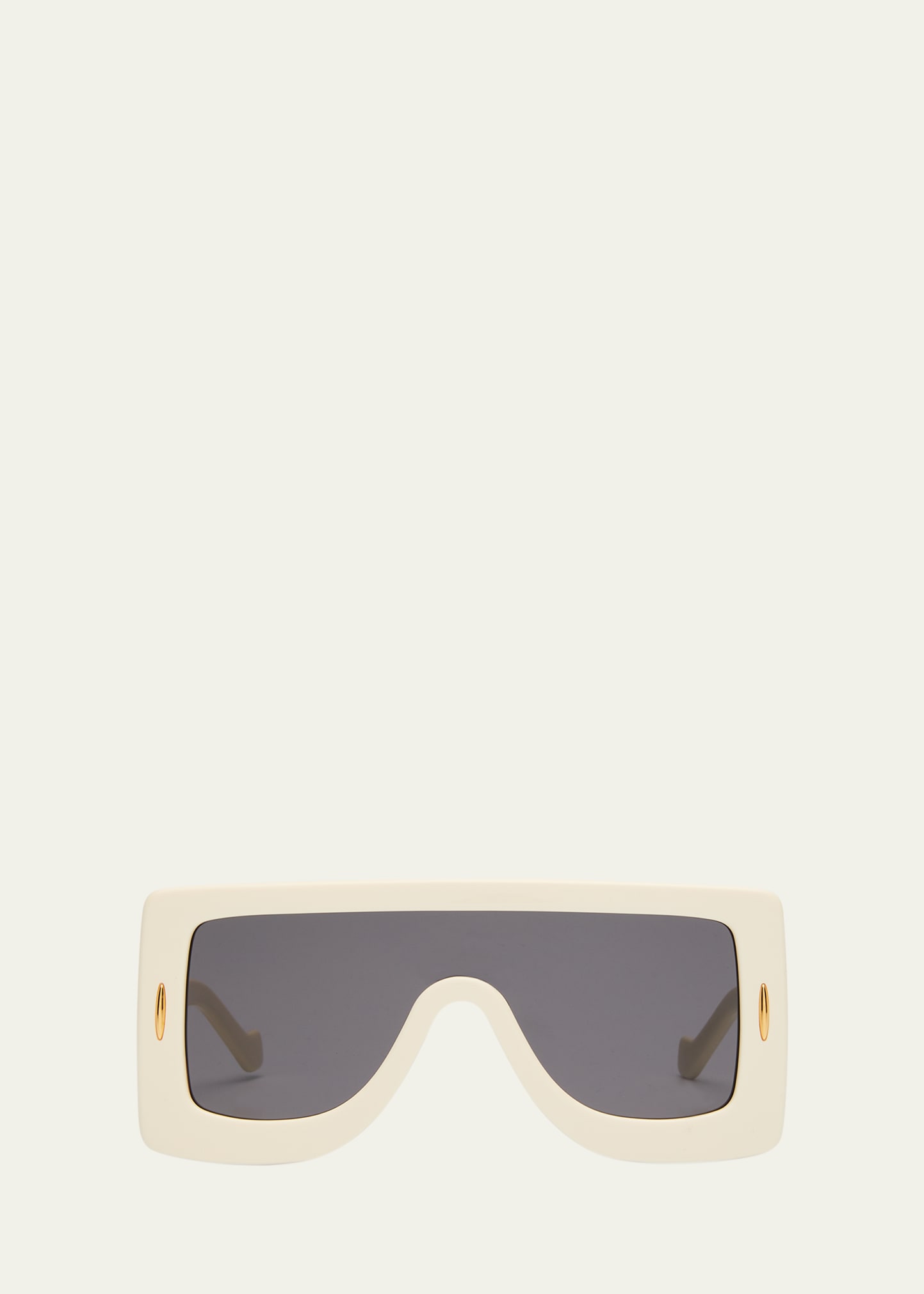 Loewe Anagram Acetate & Metal Shield Sunglasses In Ivory Smoke
