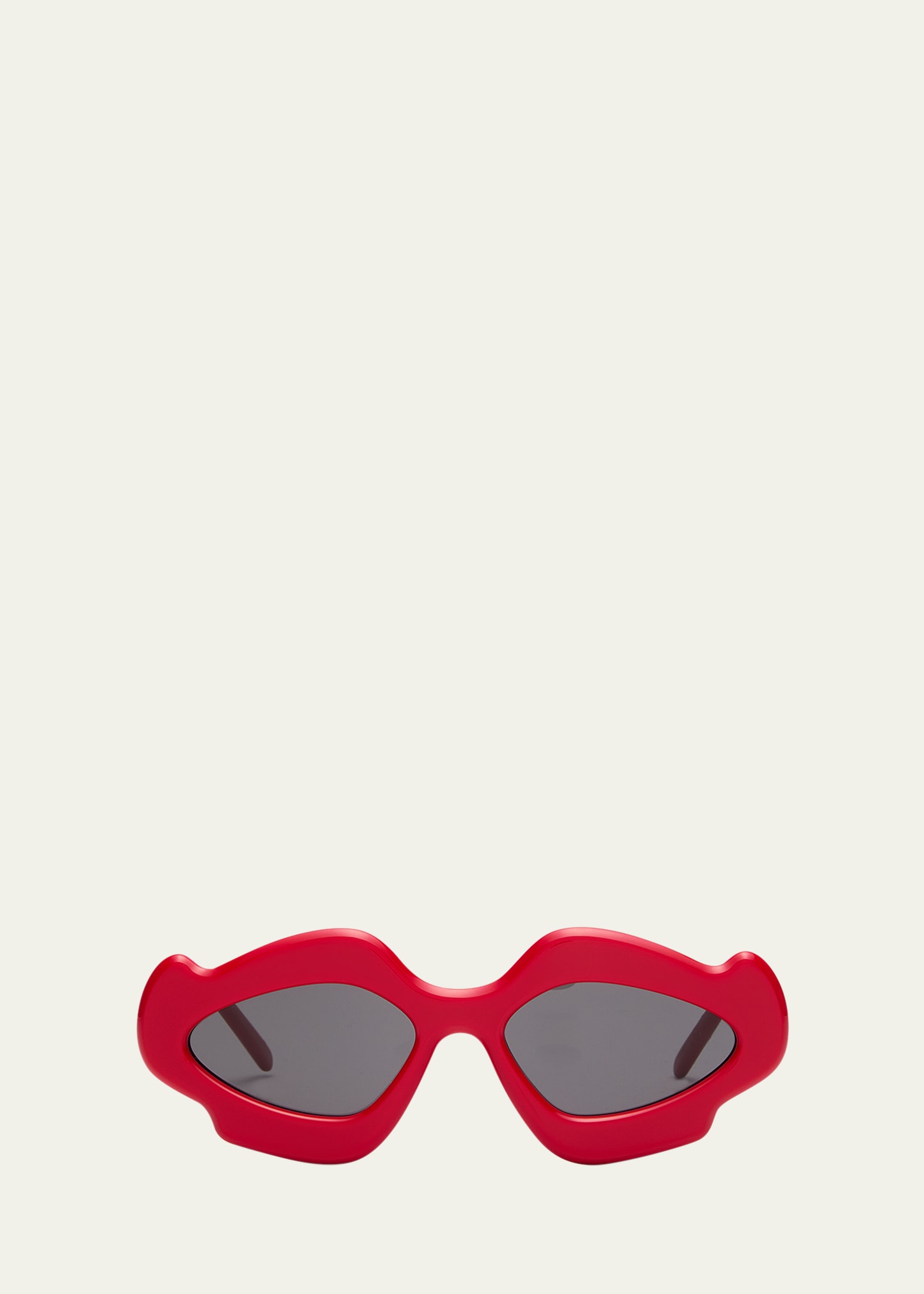Loewe Flame Acetate Oval Sunglasses In Shiny Red