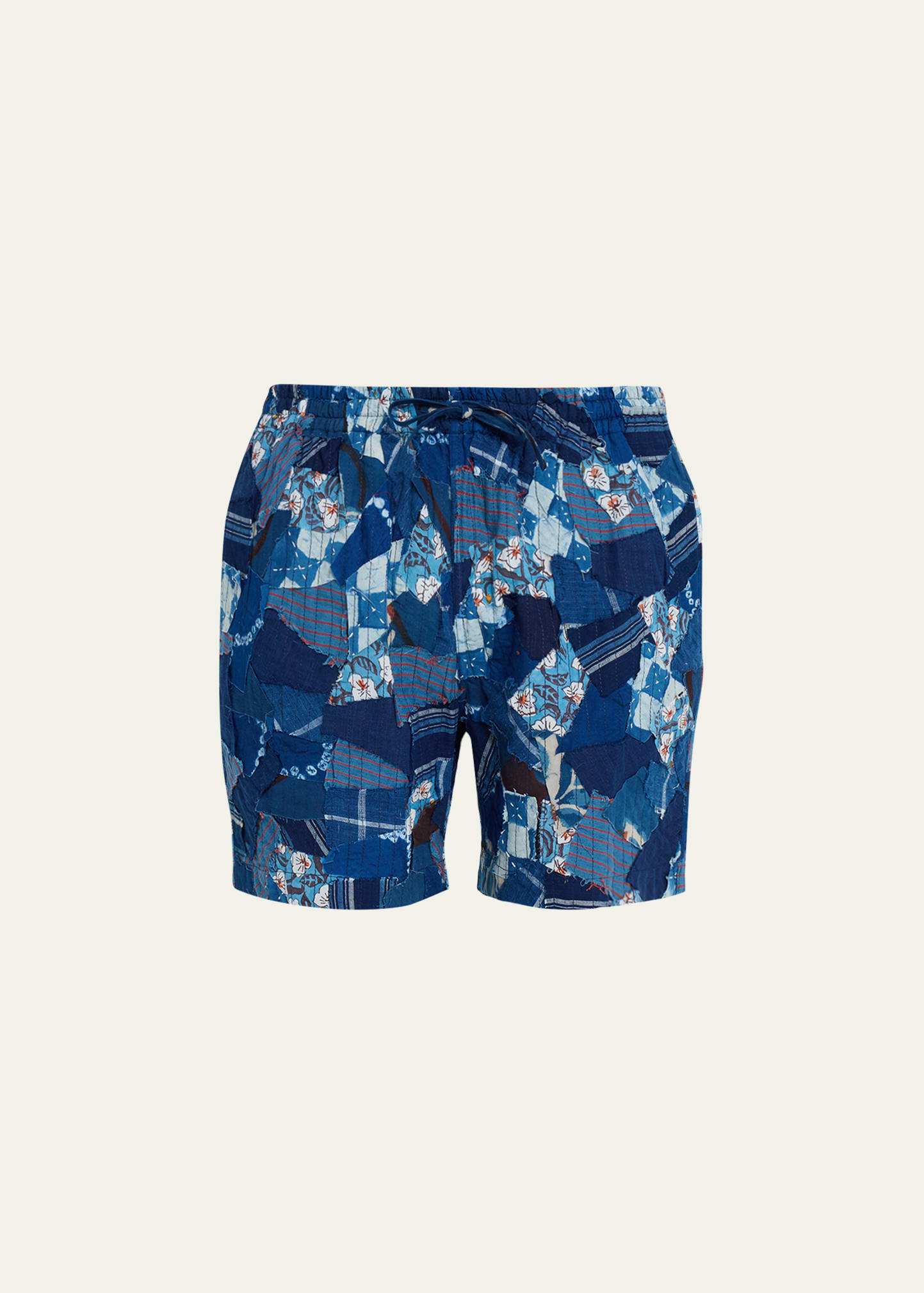 Men's Patchwork Drawstring Shorts