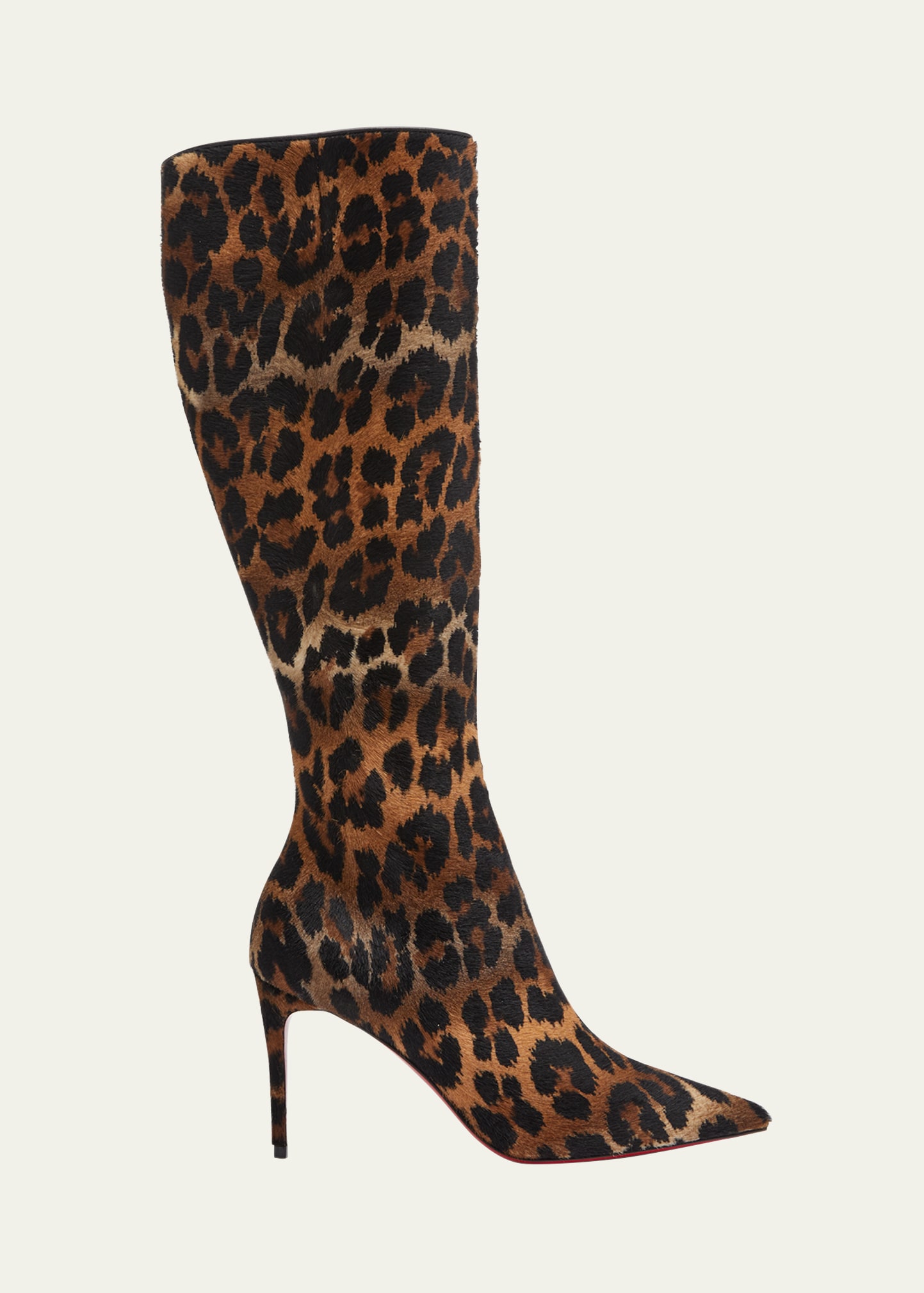 Kate Red Sole Leopard Stiletto Boots