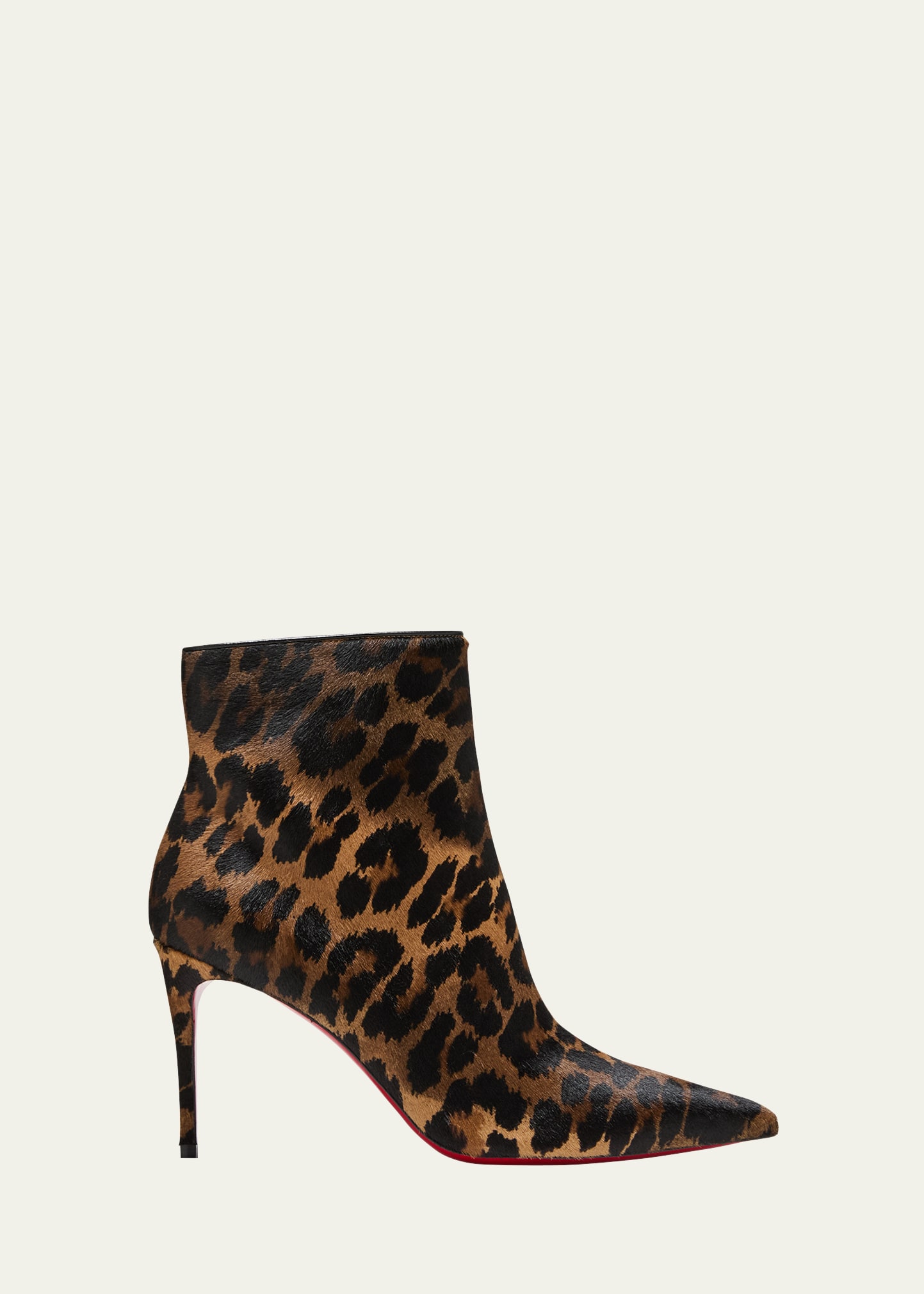 CHRISTIAN LOUBOUTIN SO KATE LEOPARD SUEDE RED SOLE BOOTIES