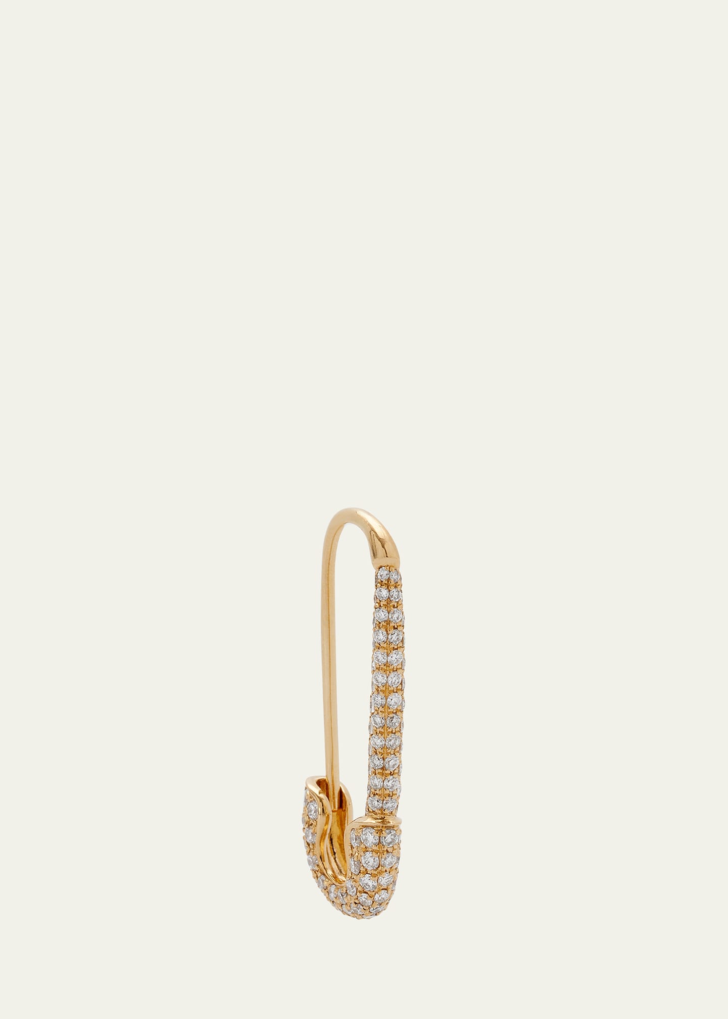 ANITA KO 18K YELLOW GOLD DIAMOND PAVE SAFETY PIN EARRING, SINGLE