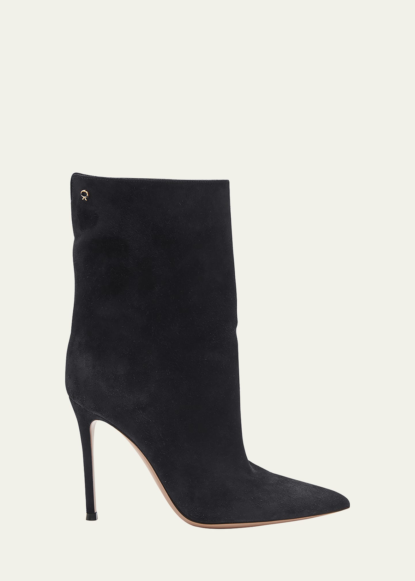 Gianvito Rossi Suede Stiletto Ankle Booties In Black
