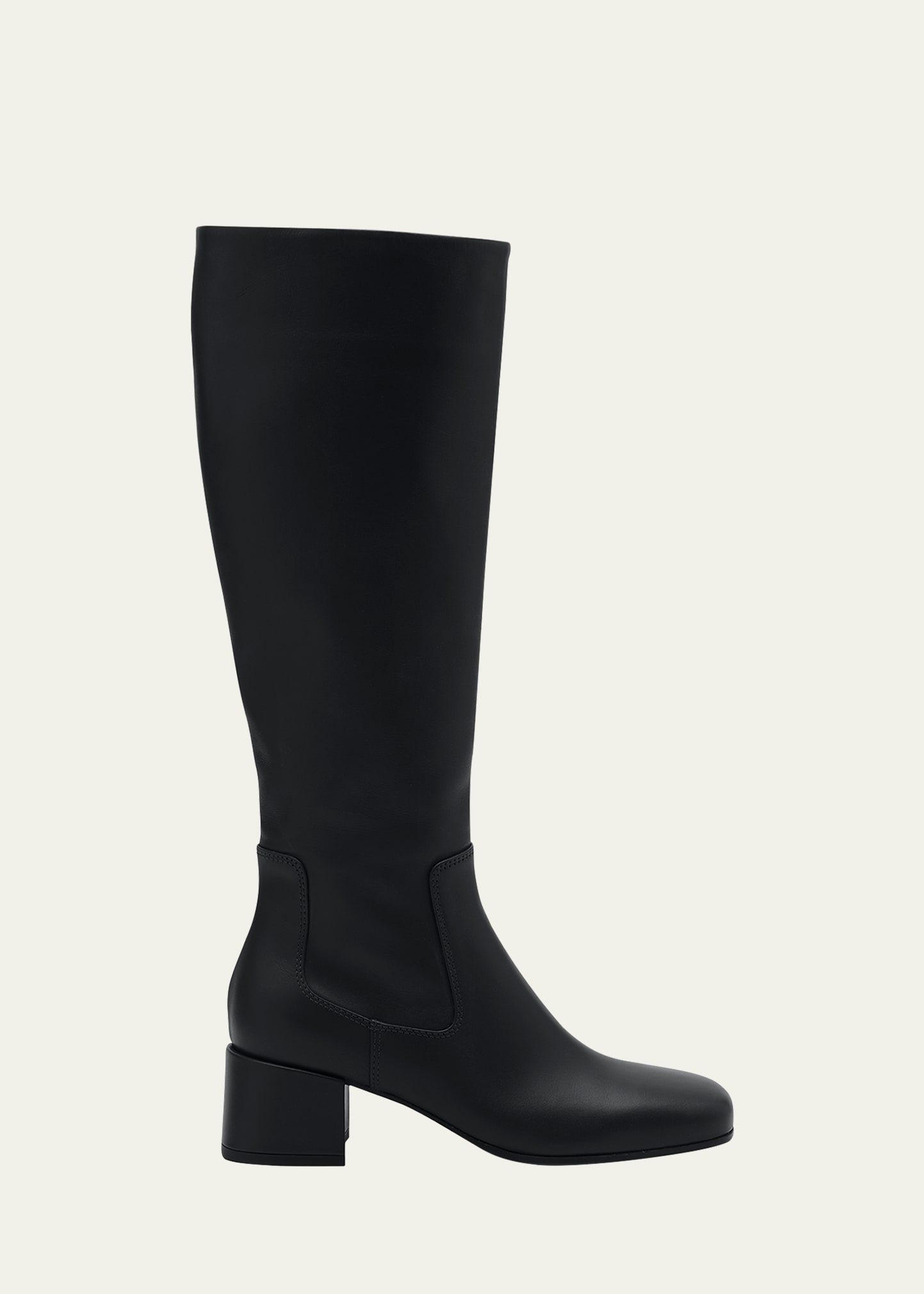 Gianvito Rossi Leather Block-heel Knee Boots In Black