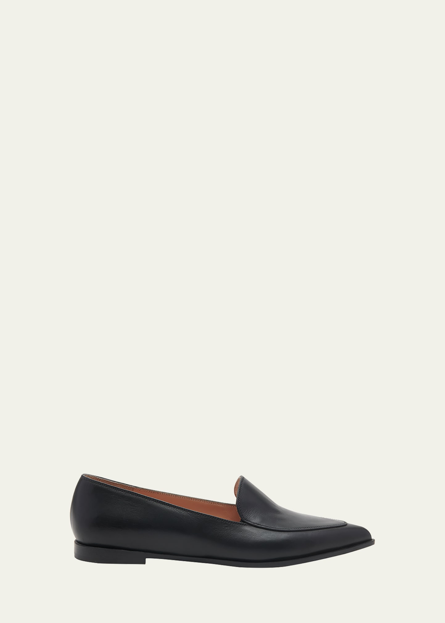 GIANVITO ROSSI LEATHER POINT-TOE BALLERINA LOAFERS