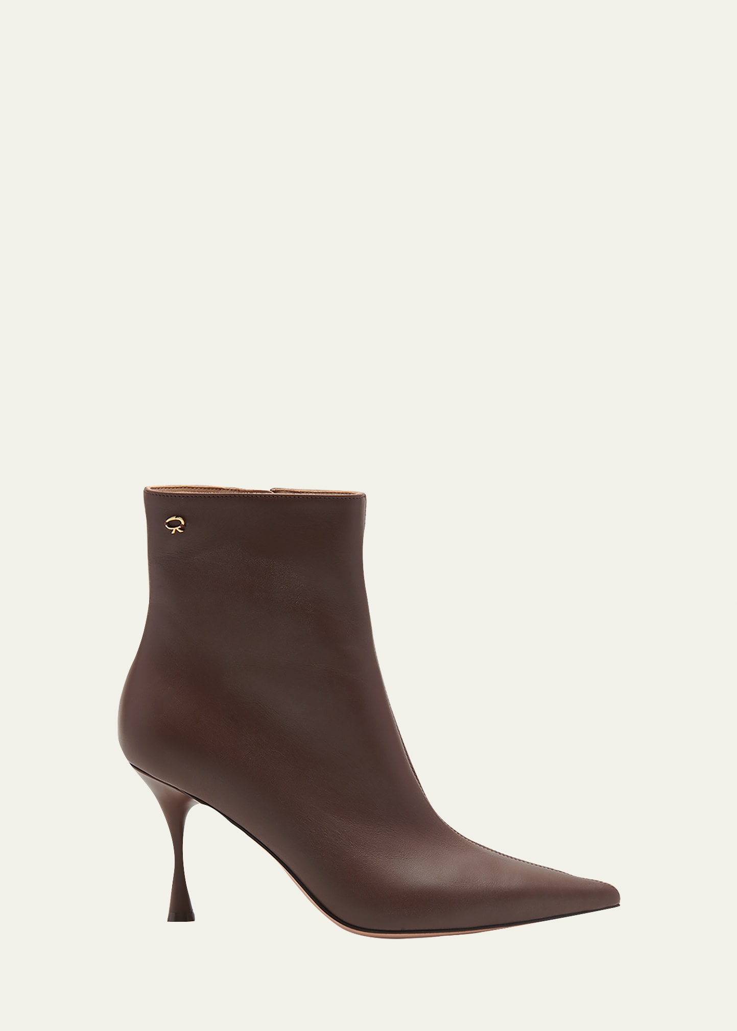 Gianvito Rossi Leather Stiletto Ankle Boots In Brown