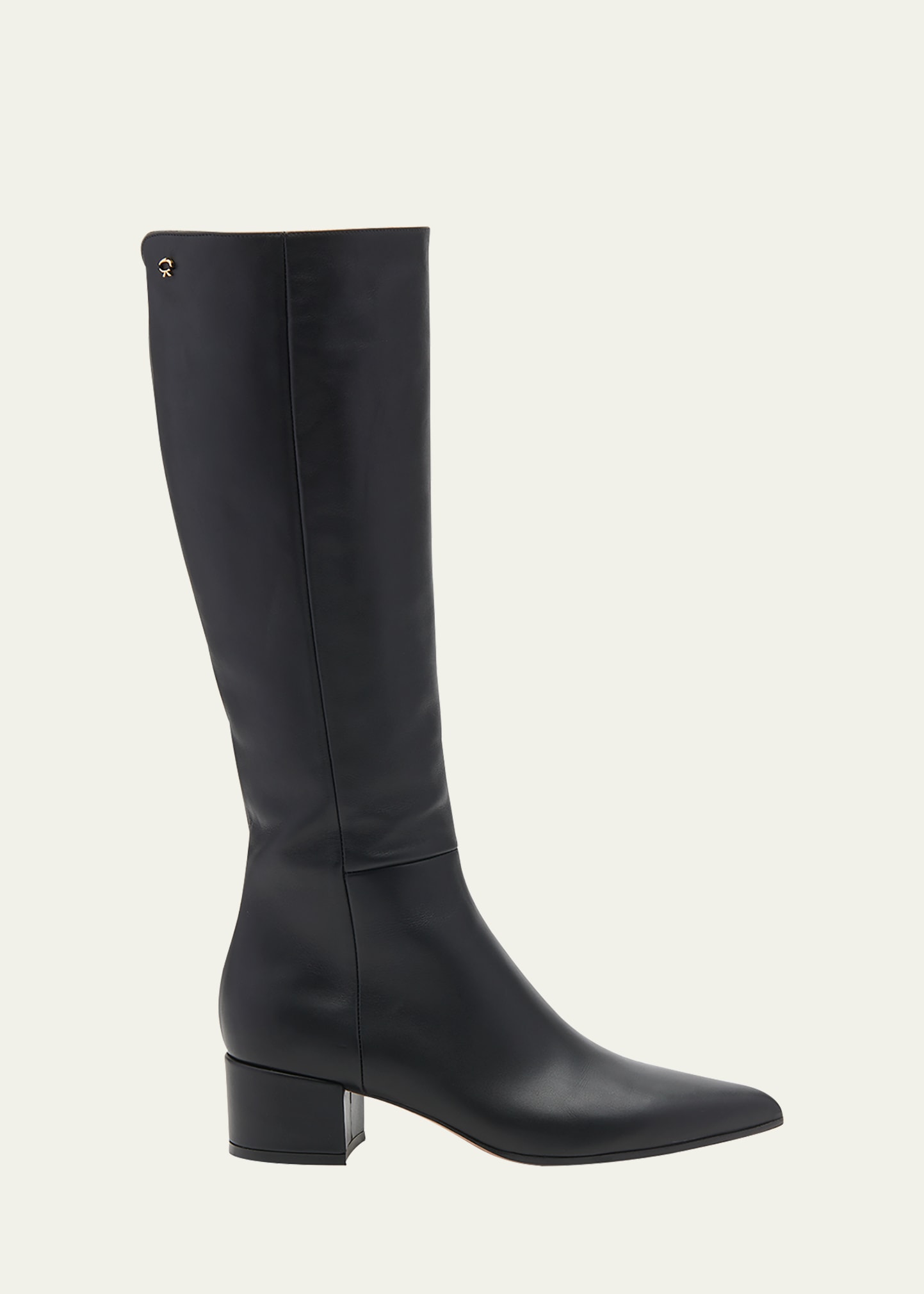 Gianvito Rossi Leather Zip Knee Boots In Black
