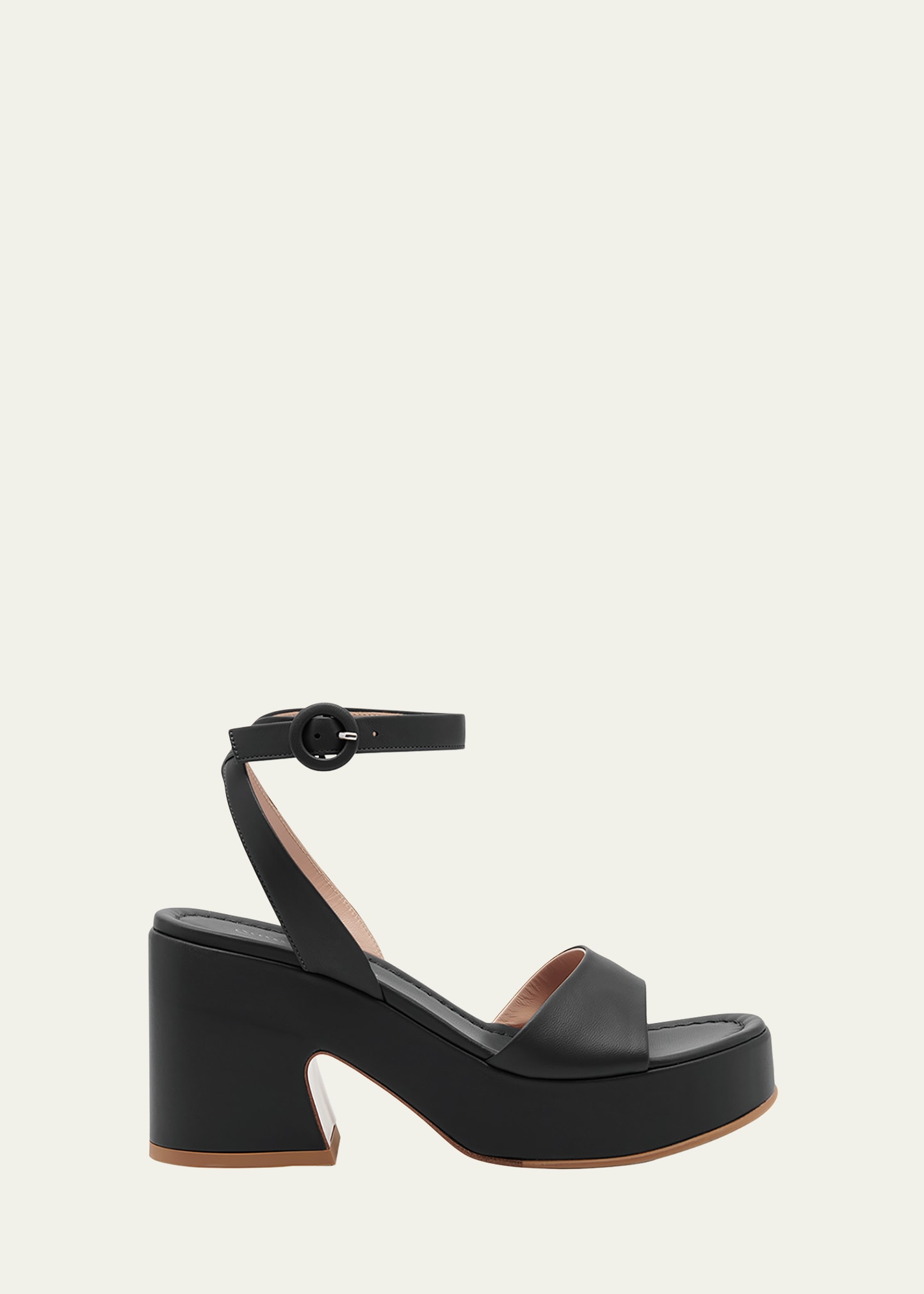 Gianvito Rossi Leather Ankle-strap Platform Sandals In Black