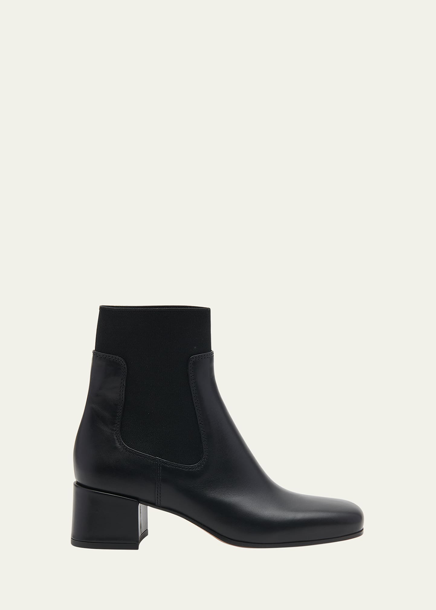 Gianvito Rossi Leather Knit Square-toe Chelsea Booties In Black