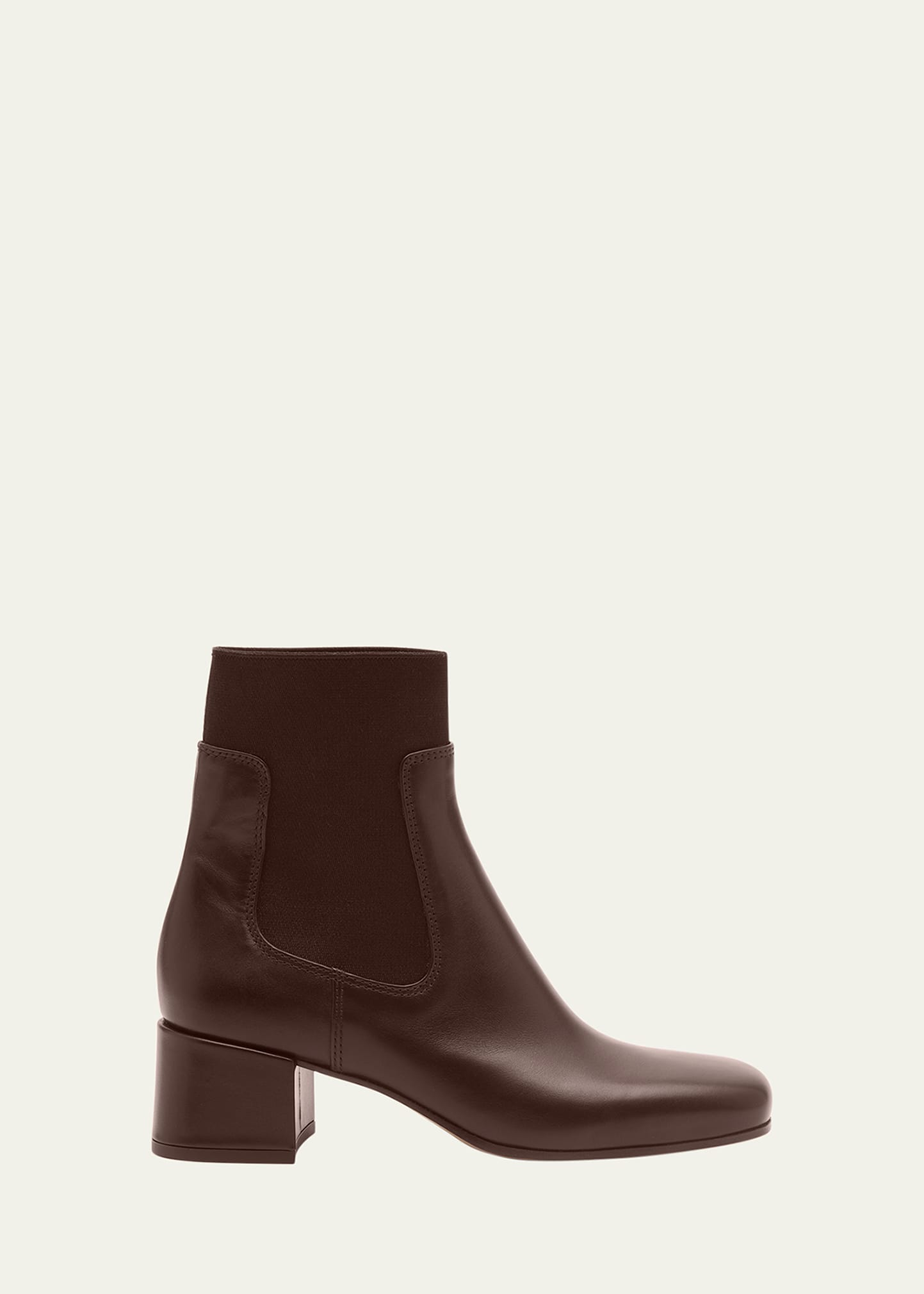 Gianvito Rossi Leather Knit Square-toe Chelsea Booties In Brown