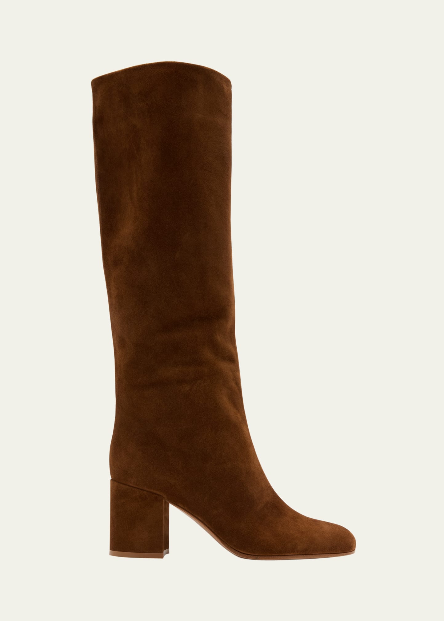 Gianvito Rossi Suede Block-heel Knee Boots In Texas