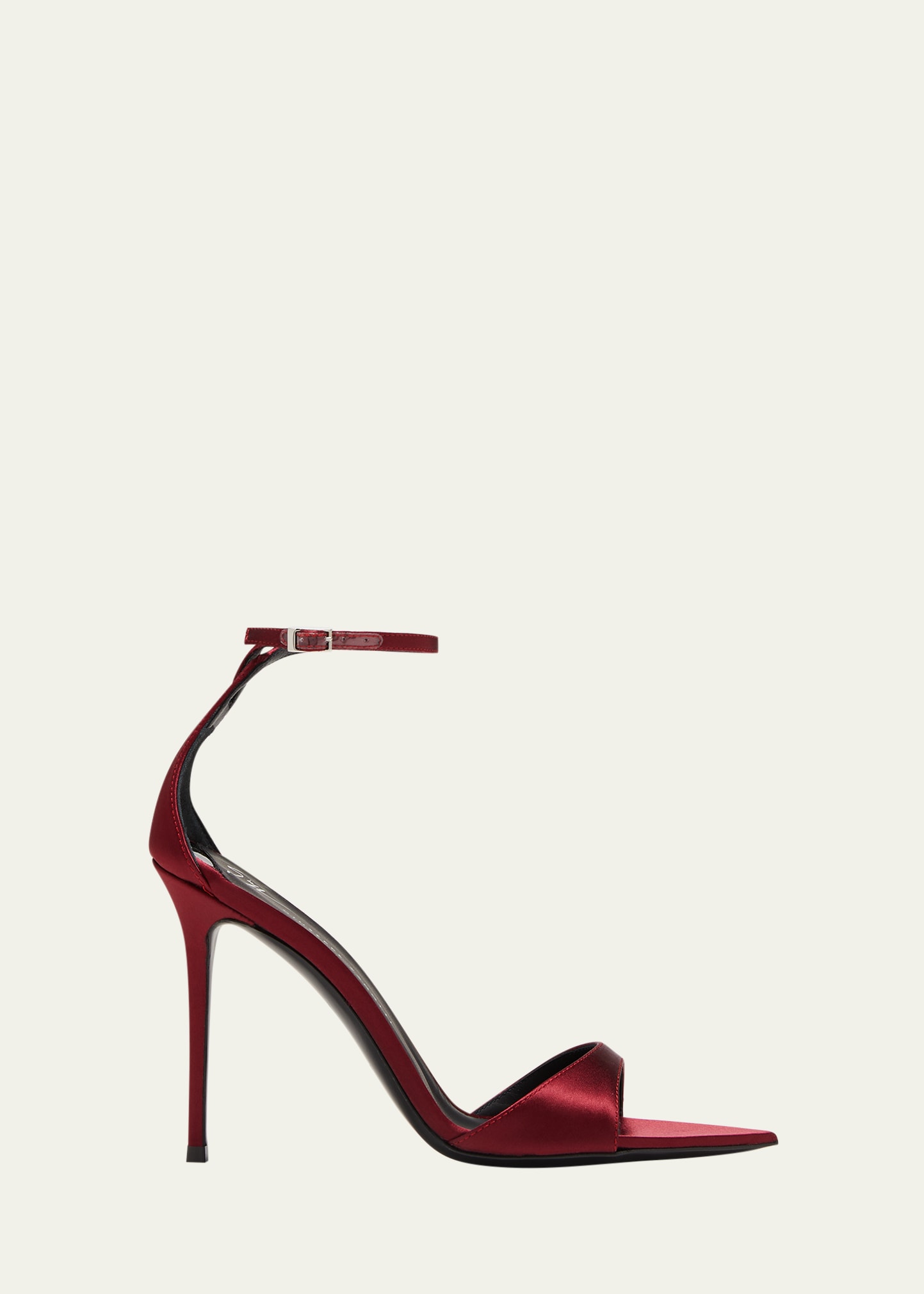 Giuseppe Zanotti Intrigo Satin Ankle-strap Sandals In Burgundy