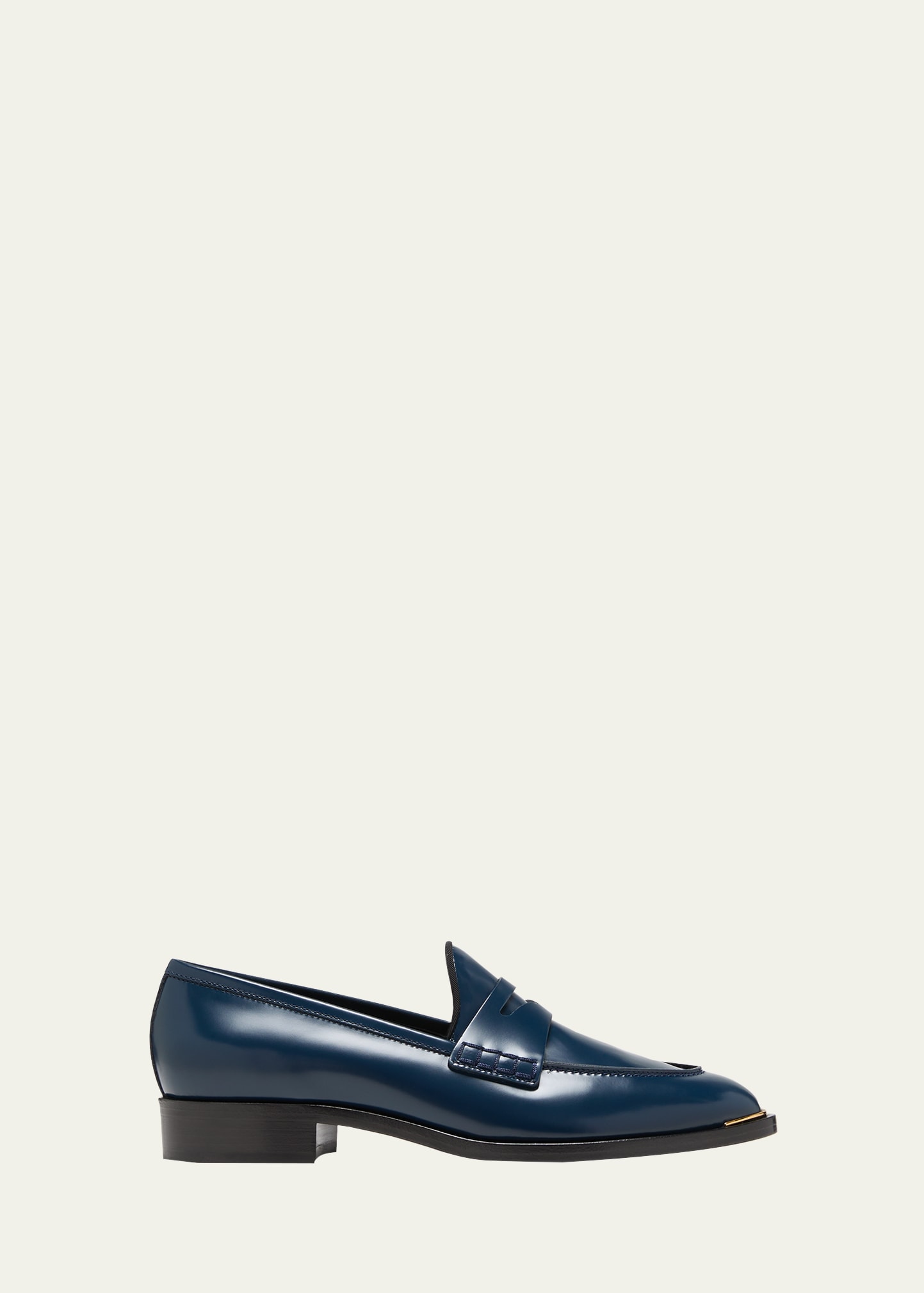 Giuseppe Zanotti Calfskin Leather Penny Loafers In Space