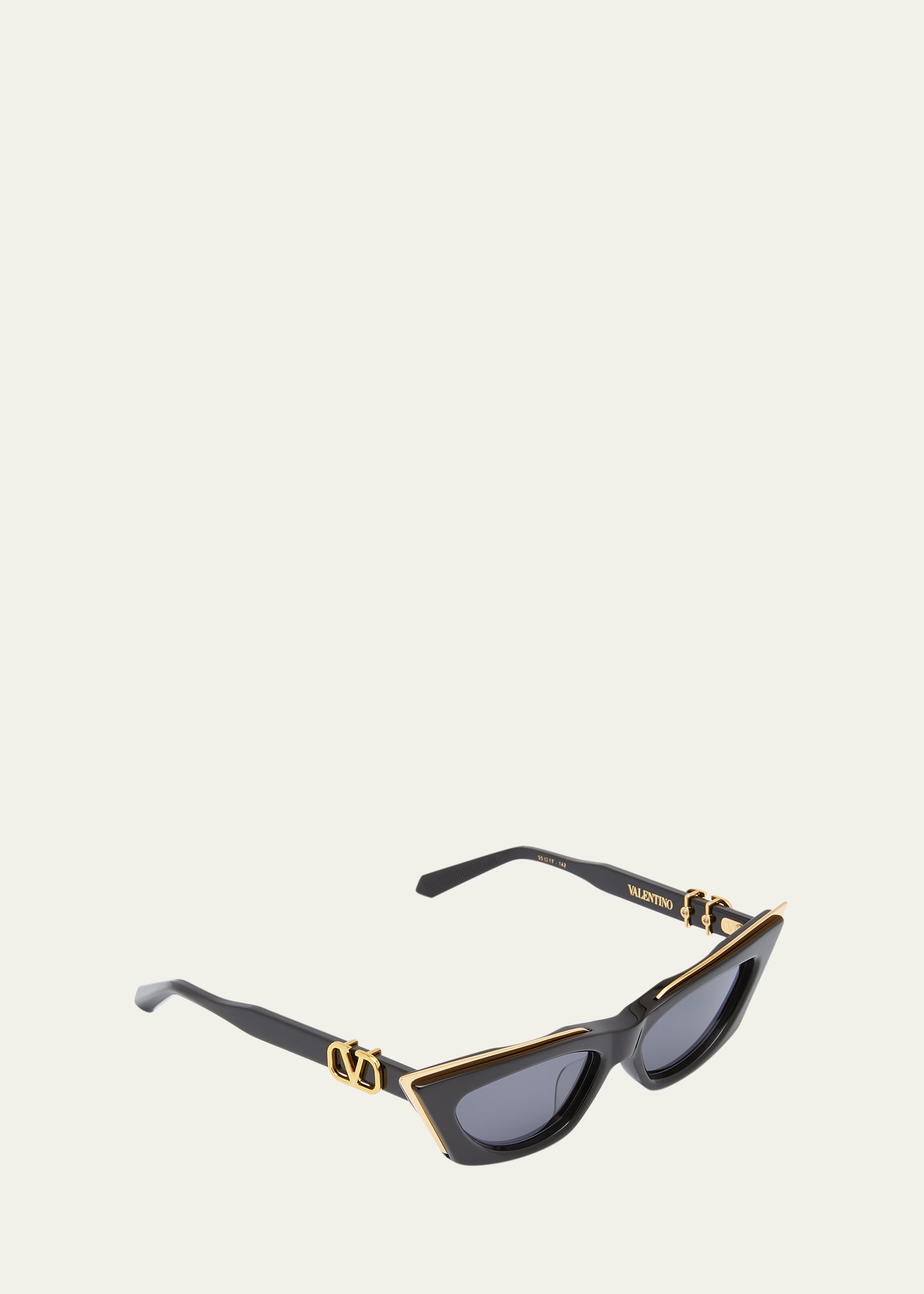Shop Valentino V-goldcut I Cat-eye Acetate & Titanium Sunglasses In Blk-gld