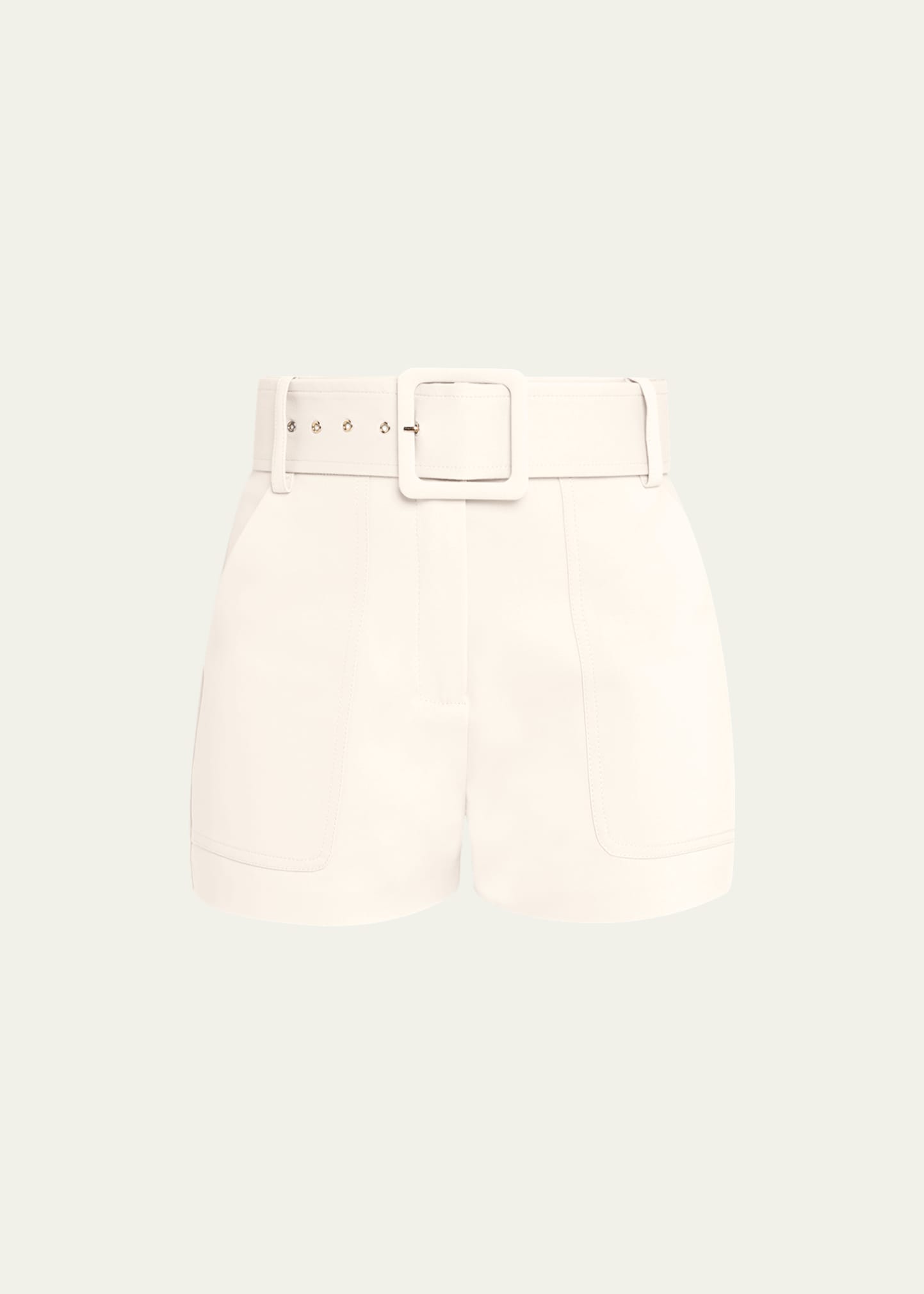 Shop Ramy Brook Kasey Belted Shorts In Ivory