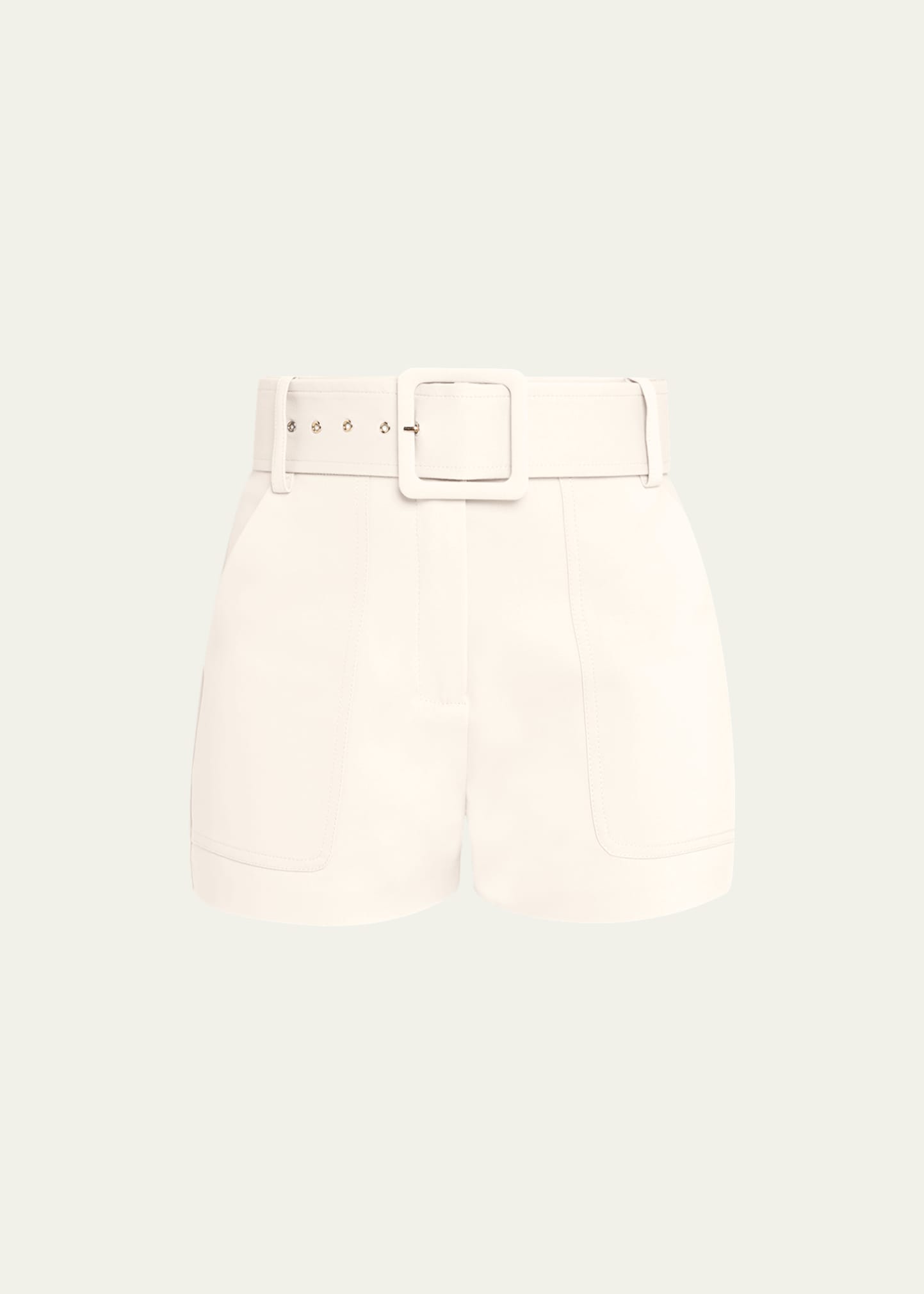 Ramy Brook Kasey Belted Shorts In Ivory