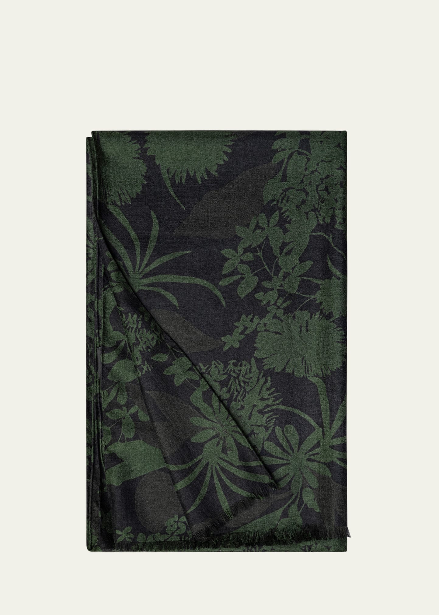 Shop Akris Abraham Flower Printed Cashmere & Silk Scarf In Oregano-black