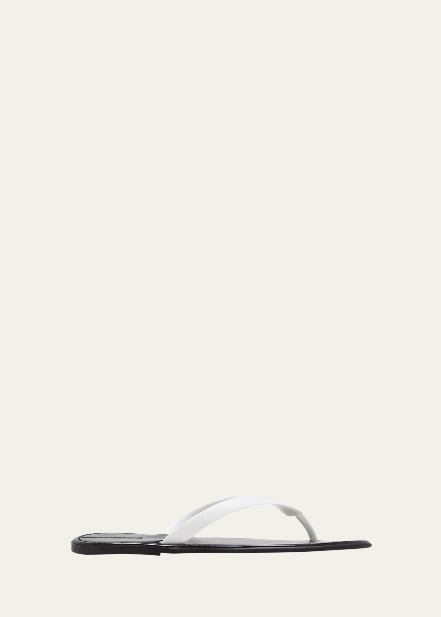 The Row Round Head Flat-bottom Flip Flops In White