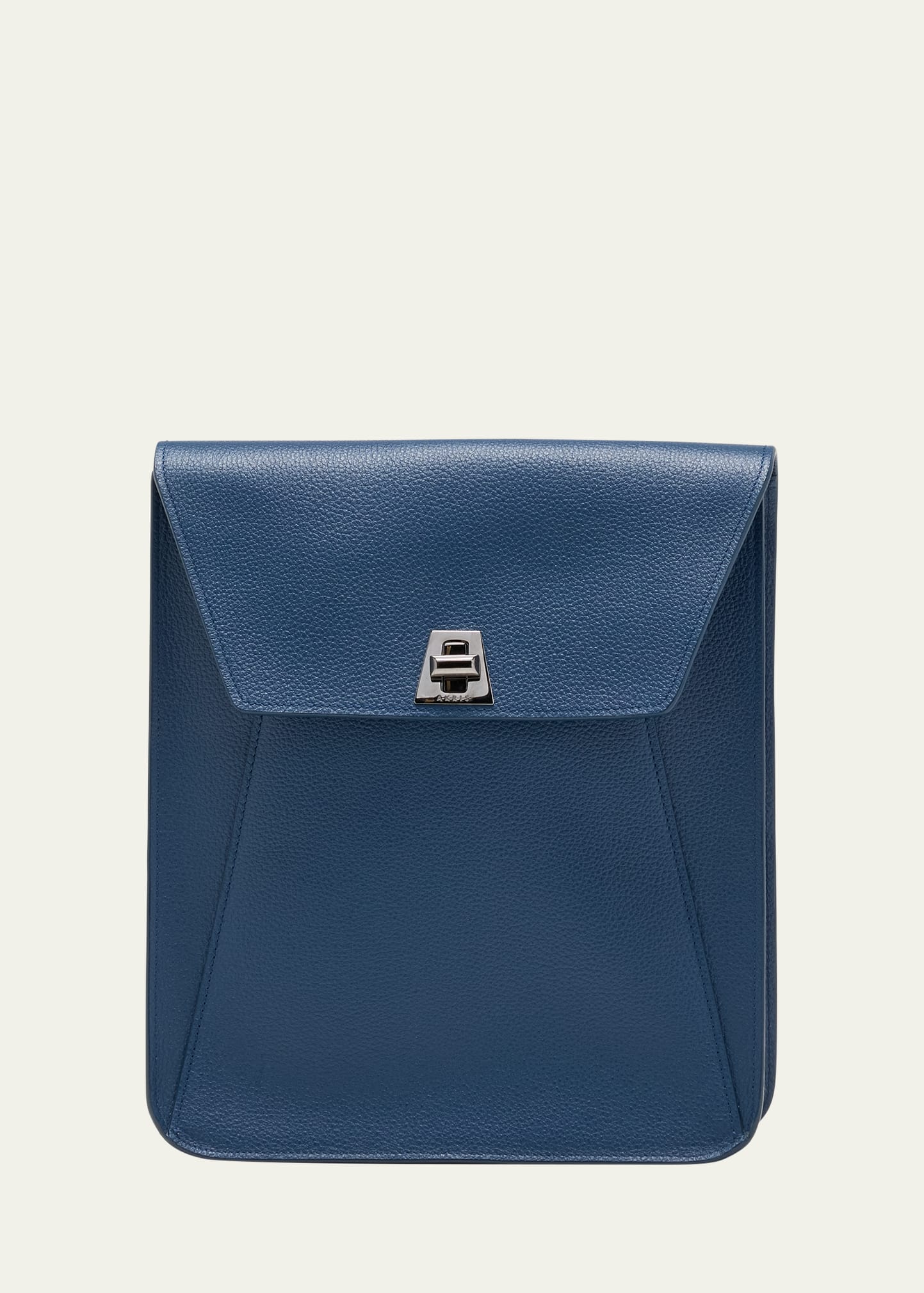 Akris Anouk Medium Flap Leather Messenger Bag In Blue