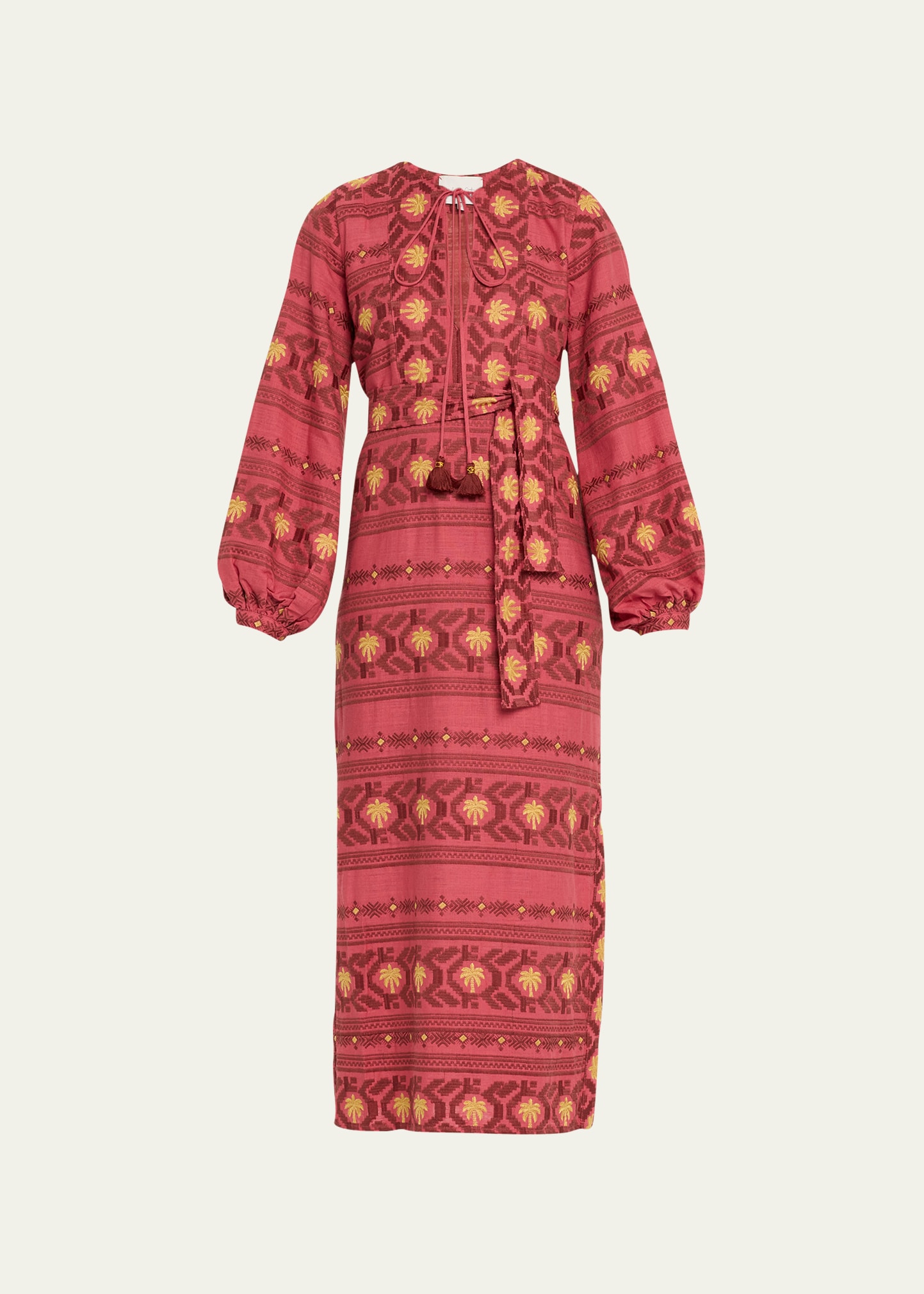 Johanna Ortiz Sapa Inca Tunic Dress In Tropic Marsala To