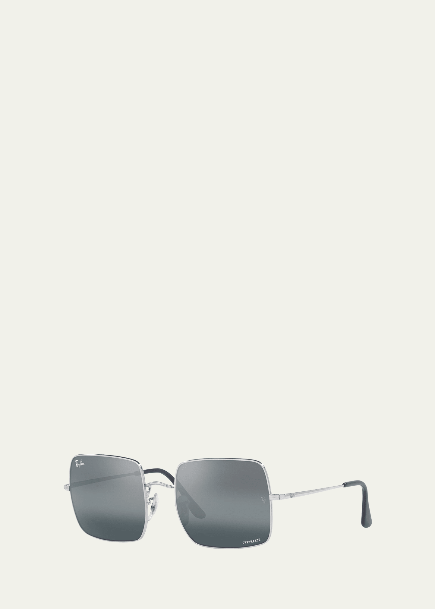 Ray Ban 1971 Polarized Square Metal Sunglasses In Silver