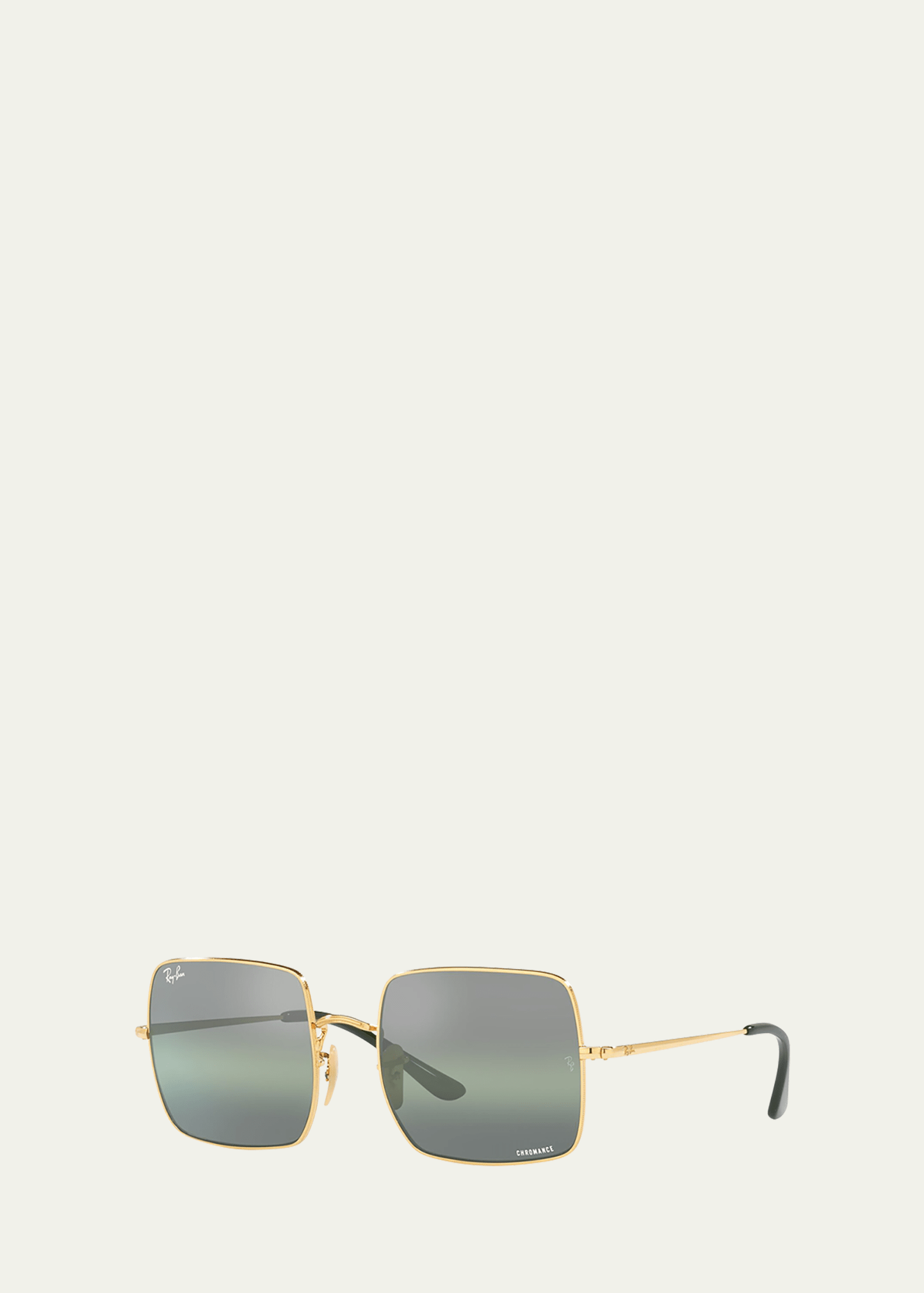 Ray Ban Square 1971 Chromance Sunglasses Gold Frame Green Lenses Polarized 54-19 In Gold Flash