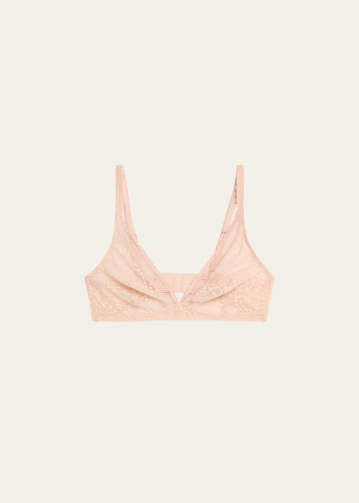 Simone Perele Comete Lace-trim Tulle Bralette In Pinky Sand