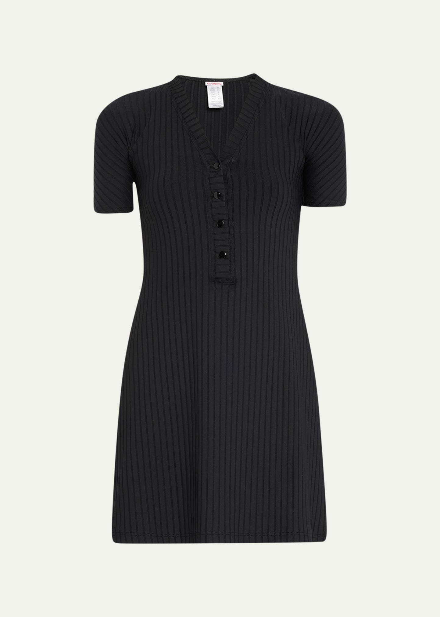 Eres Tonic Rib-knit Mini Tennis Dress In Noir