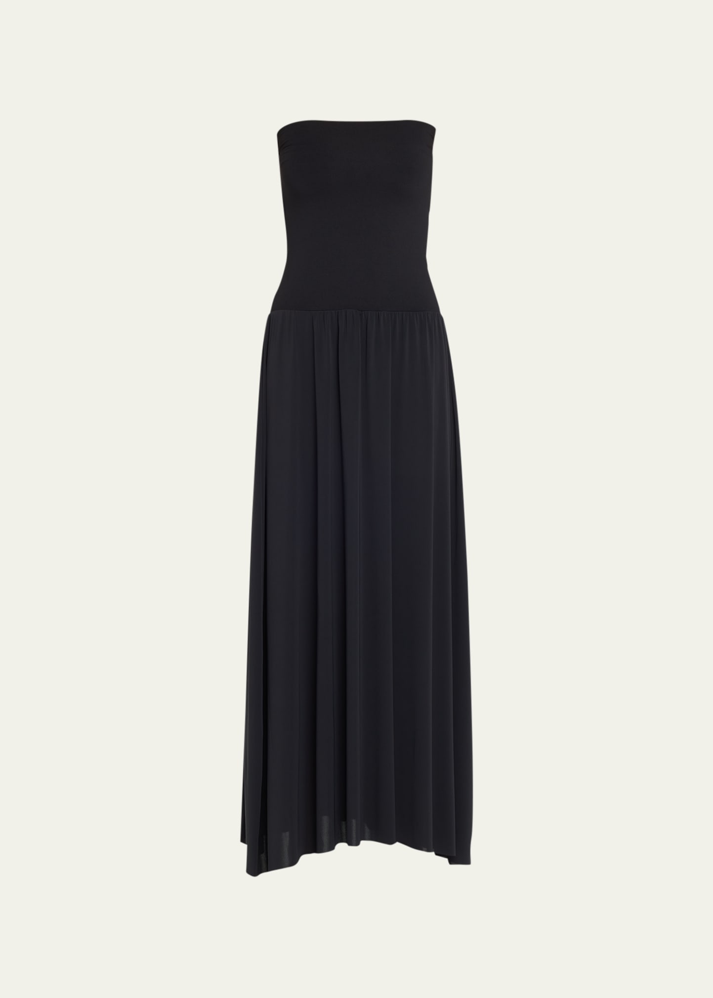 Eres Oda Strapless Stretch-jersey Maxi Dress In Noir