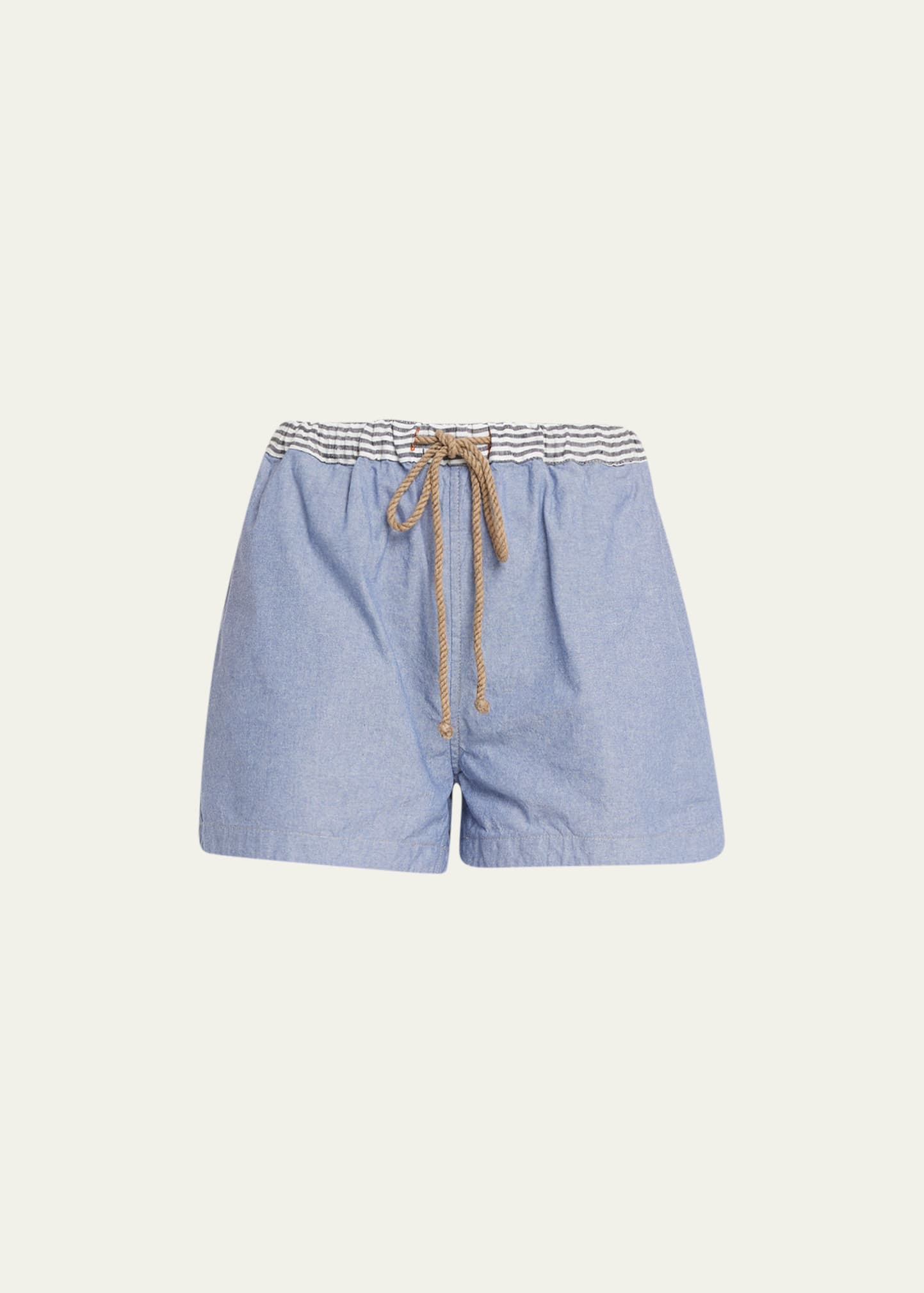 The Salting Washed Chambray Drawstring Short Shorts