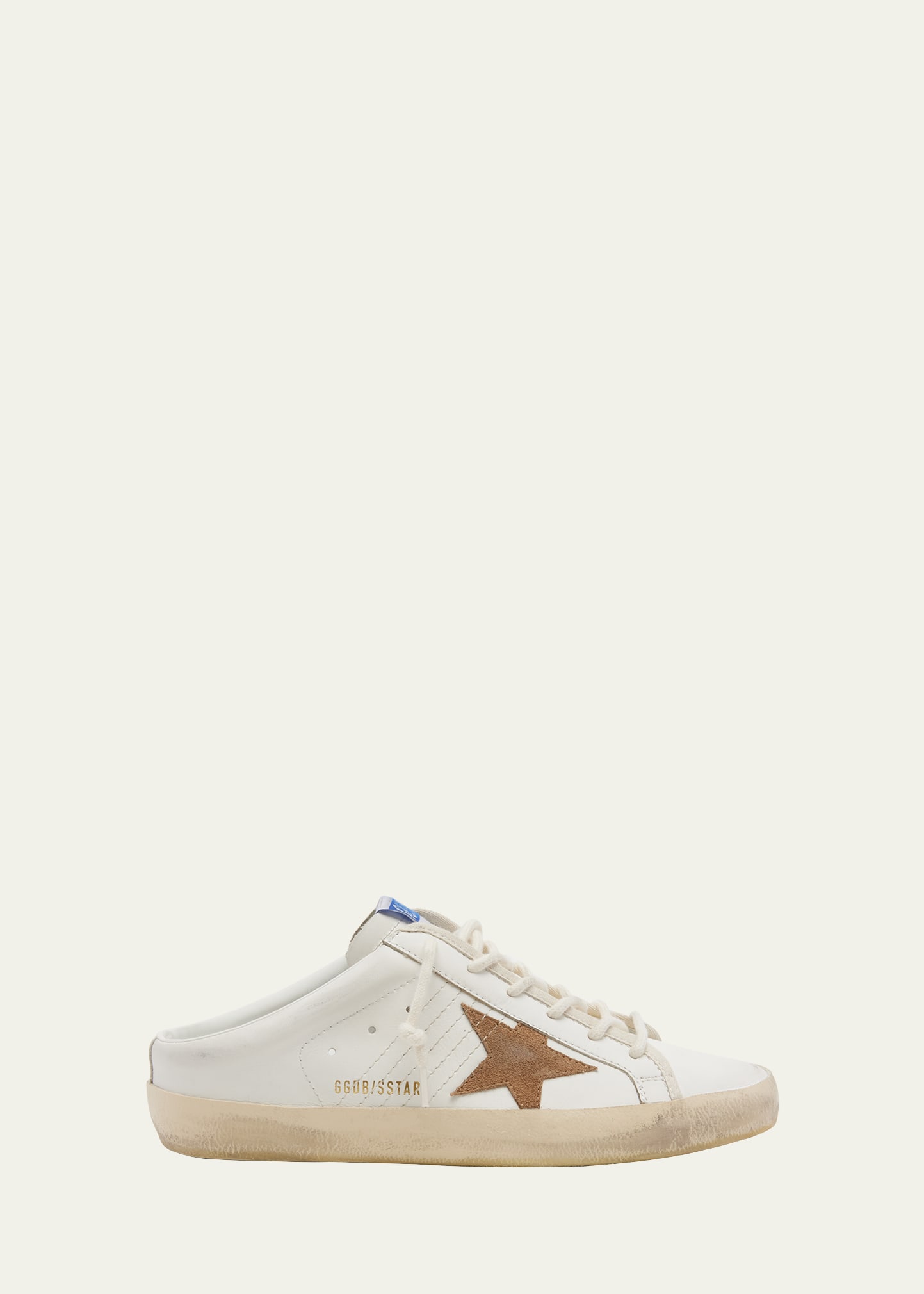 Golden Goose Superstar Sabot Mixed Leather Sneakers In White Tobacco