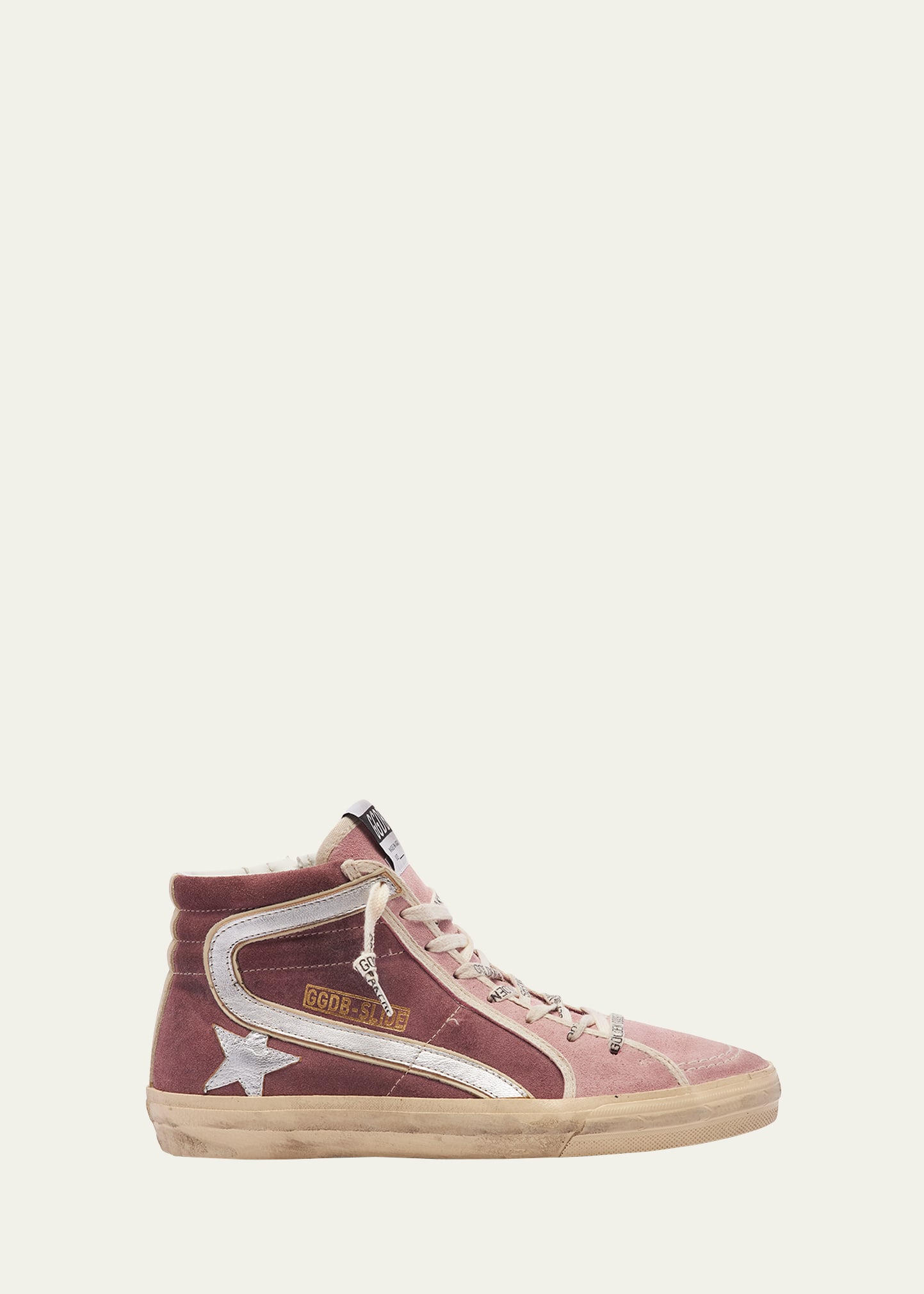 Golden Goose Slide Mid-top Suede Sneakers In Violet/silver/ivo