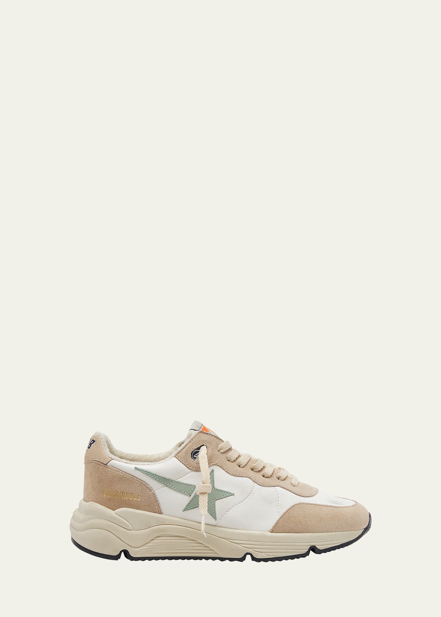 Golden Goose Star Mixed Leather Running Sneakers In White Nude Aquama