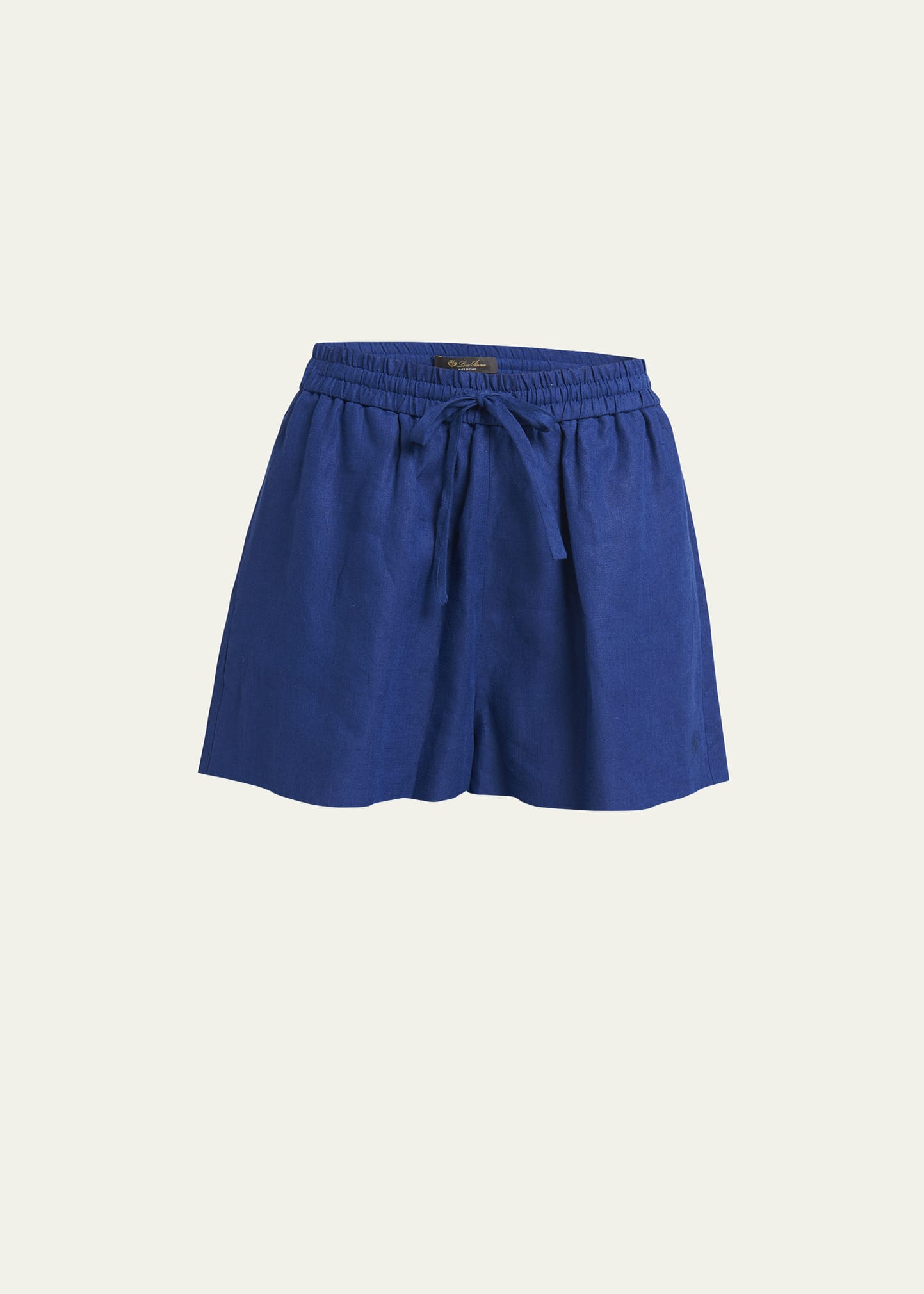 Loro Piana Berm Perth Solaire Drawstring Linen Shorts In W0dz Snorkel Blue