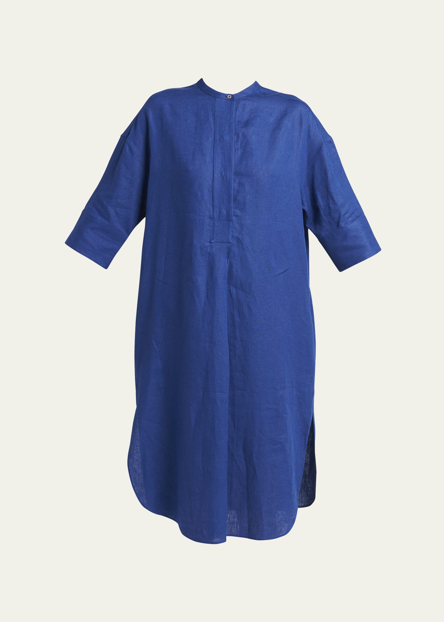 Shop Loro Piana Lindsie Solaire Linen Shift Dress In W0dz Snorkel Blue