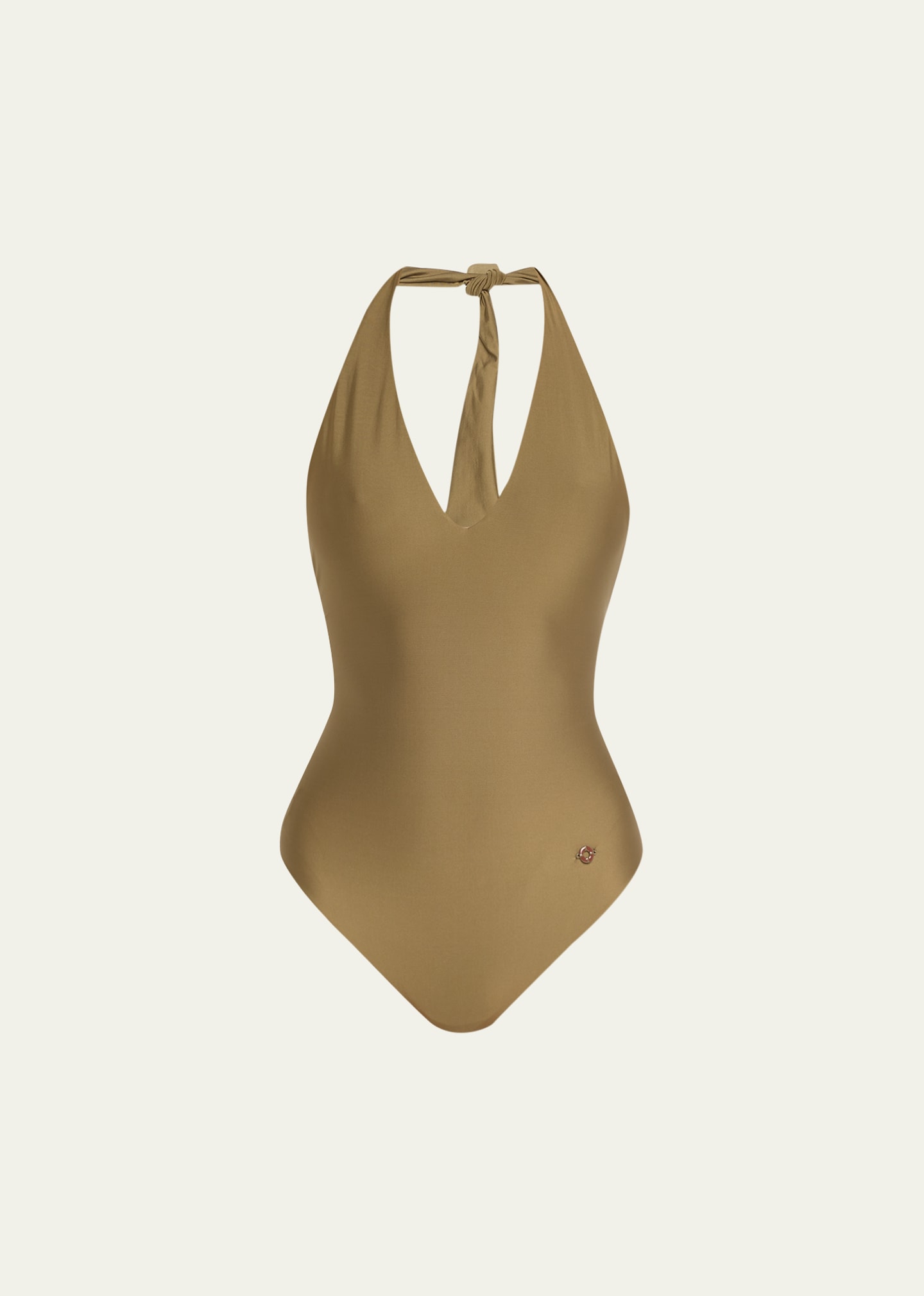 LORO PIANA TRIANGLE FLAKE SUMMER SHELL ONE-PIECE SWIMSUIT