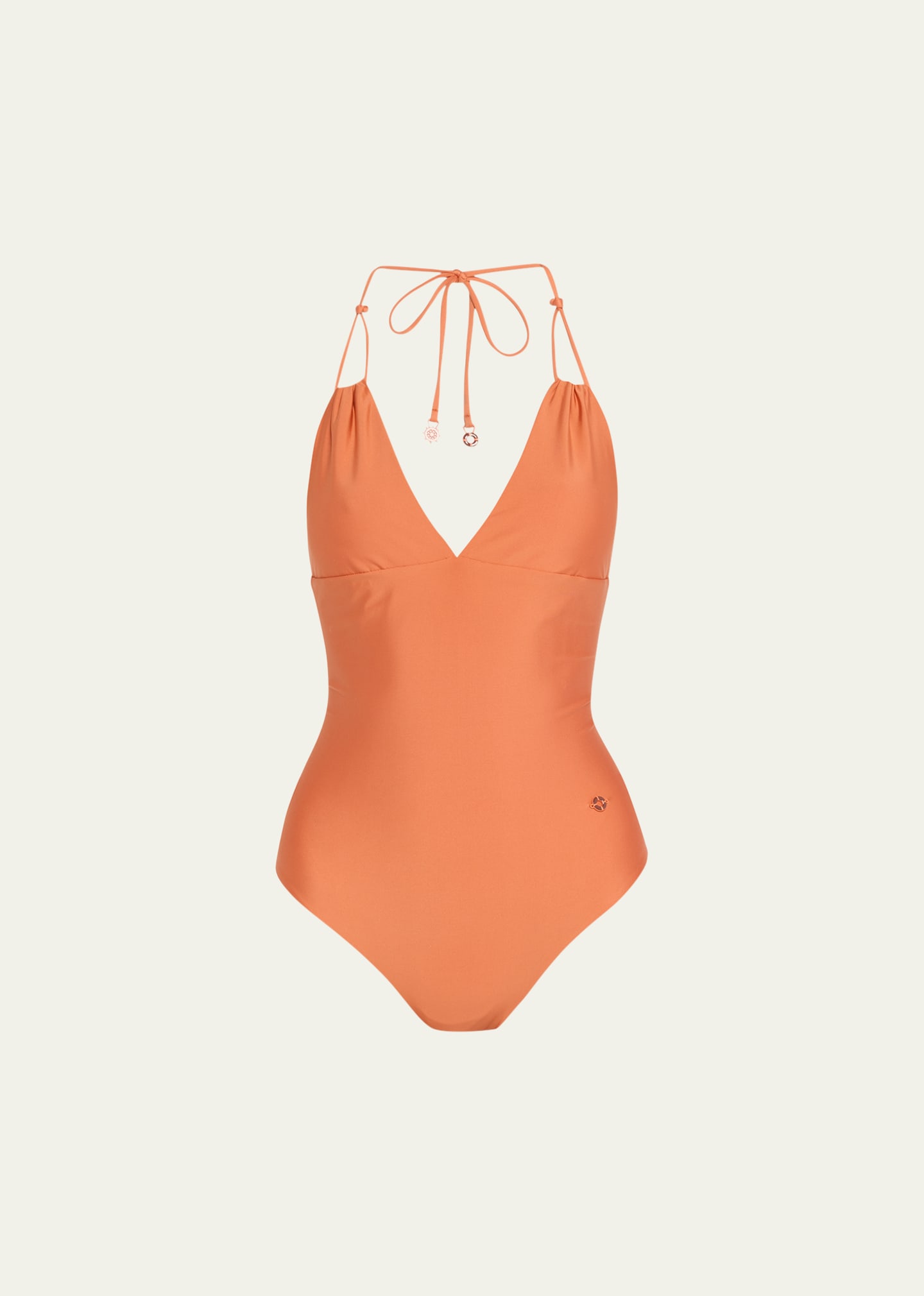 Triangle Pleats Summer Shell One-Piece Swimsuit